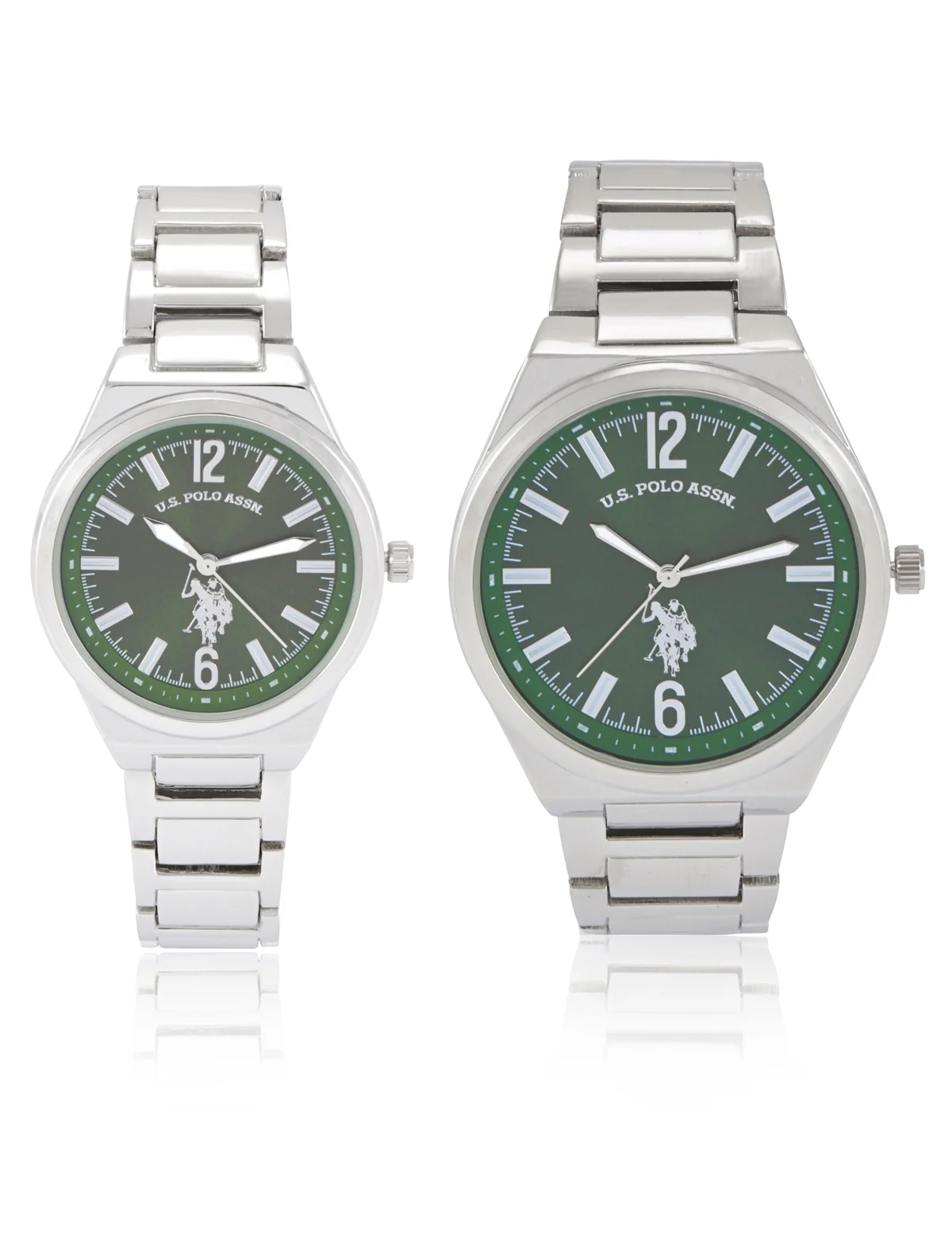 HIS AND HERS SILVER LINK WATCH SET - Image 2
