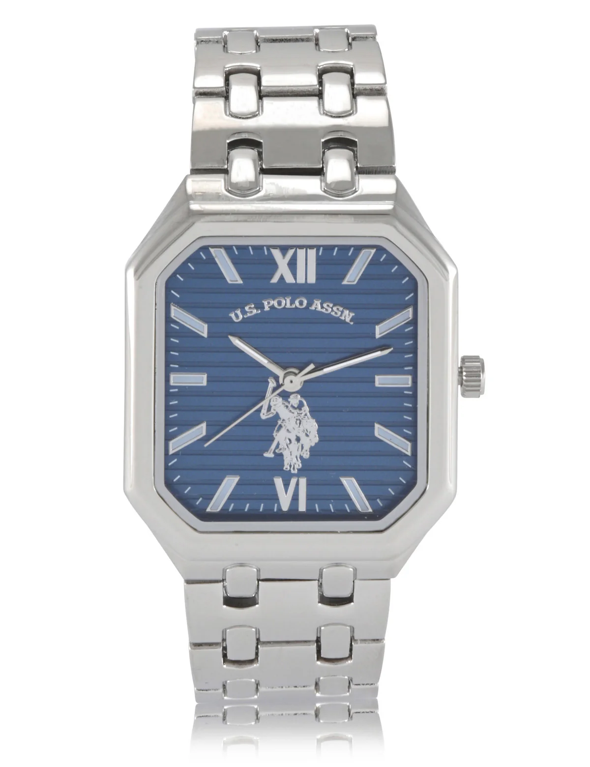 HIS AND HERS SILVER SQUARE FACE LINK WATCH SET - Image 3