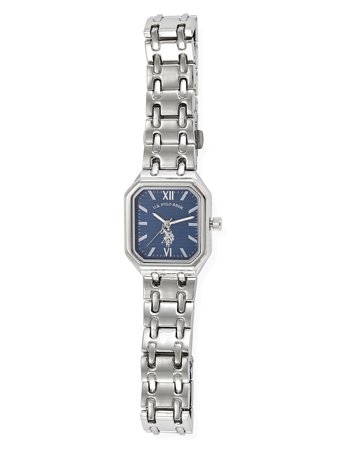 HIS AND HERS SILVER SQUARE FACE LINK WATCH SET - Image 4