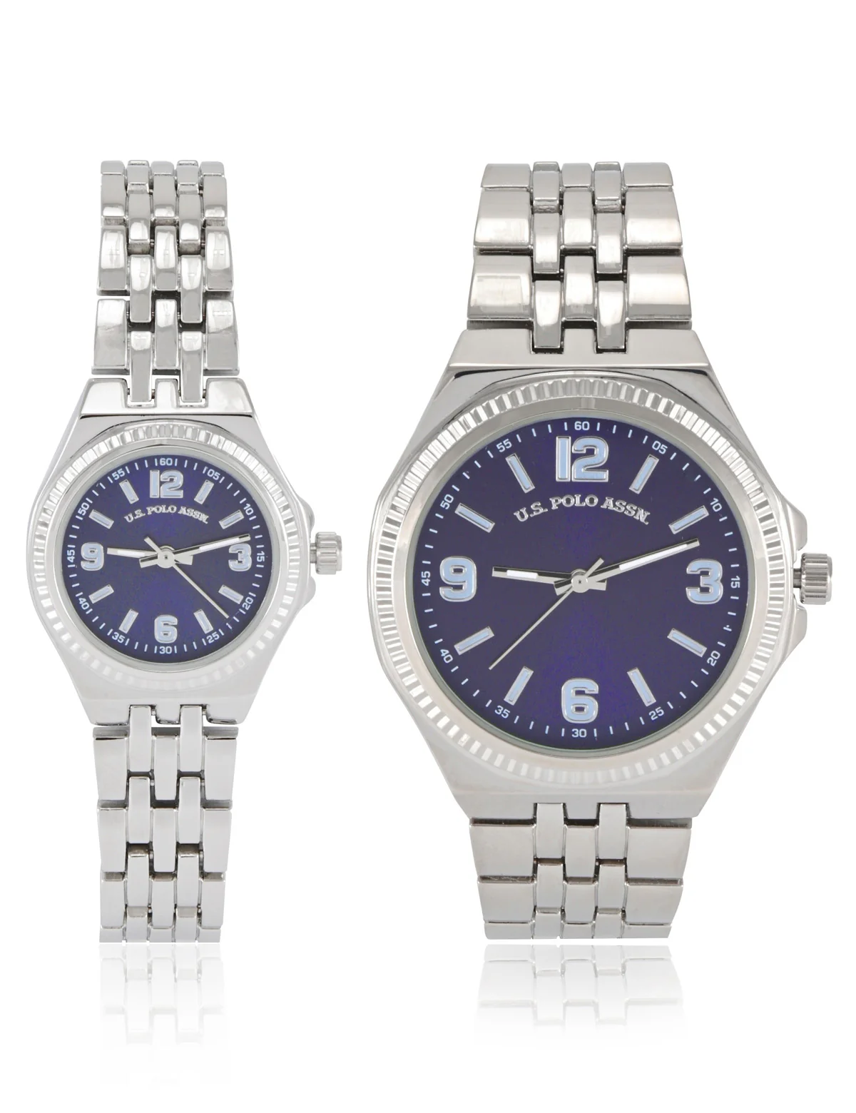 HIS AND HERS SILVER LINK WATCH SET - Image 4