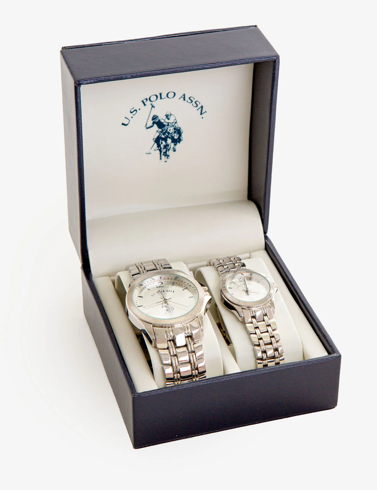 HIS AND HER'S SILVERTONE WATCH SET