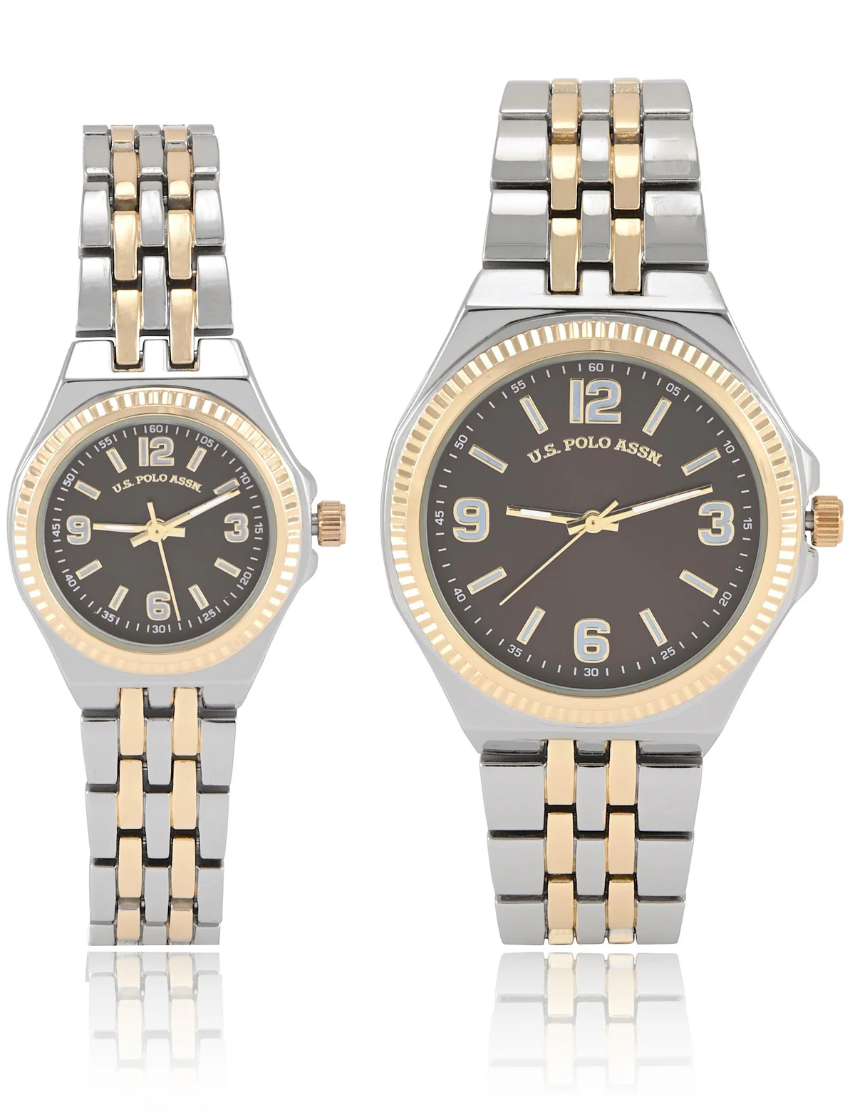 HIS AND HERS TWO TONE SILVER GOLD WATCH SET - Image 2