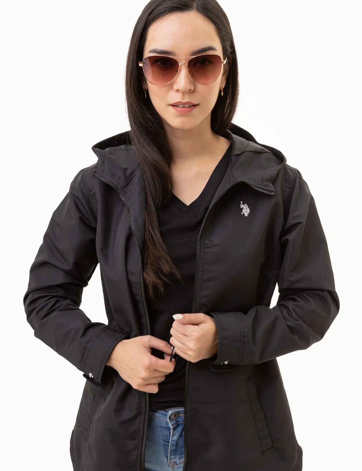 HOODED LONG SPLIT HEM RAINCOAT - Image 3