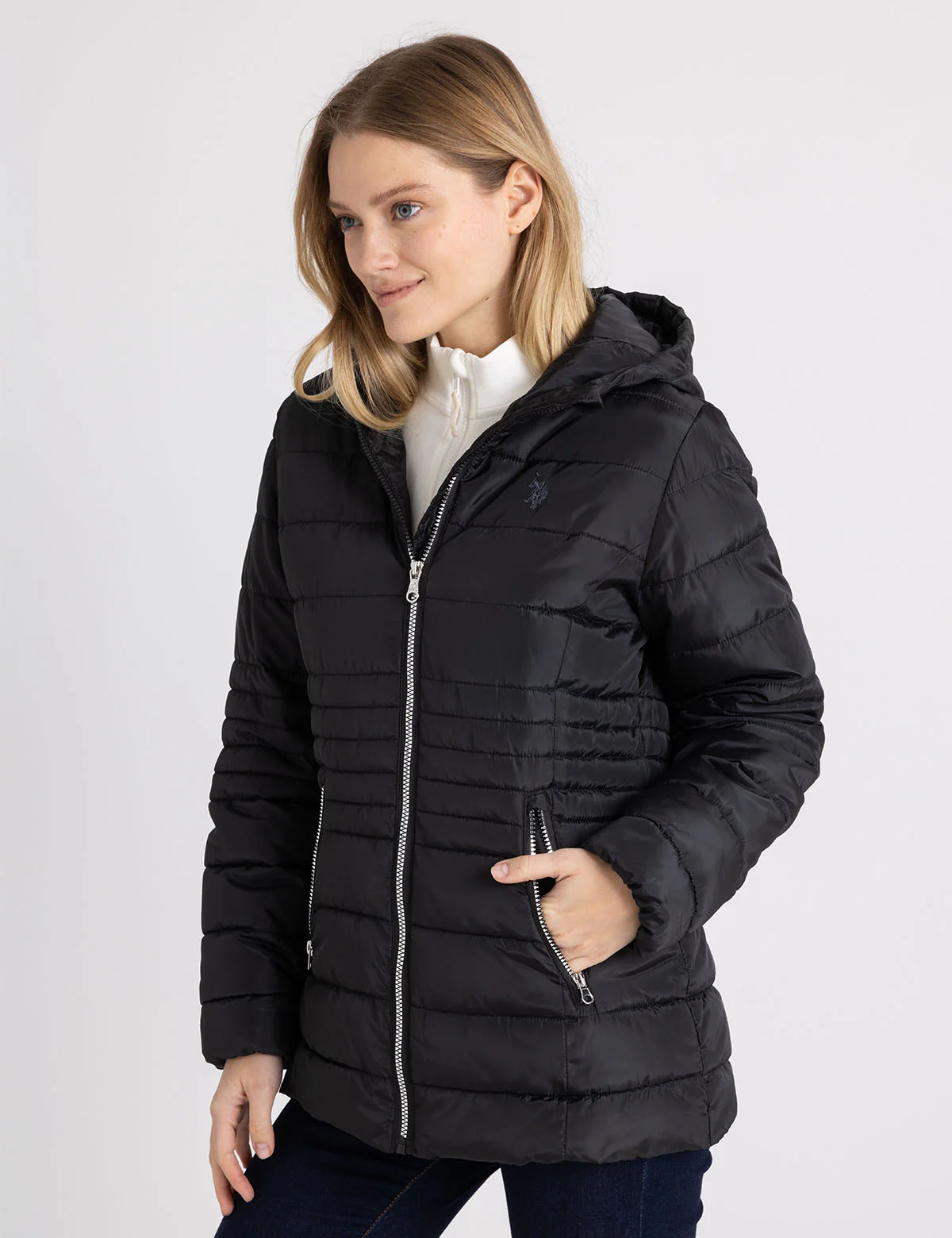 HOODED PUFFER COAT WITH SLASH POCKETS - Image 2