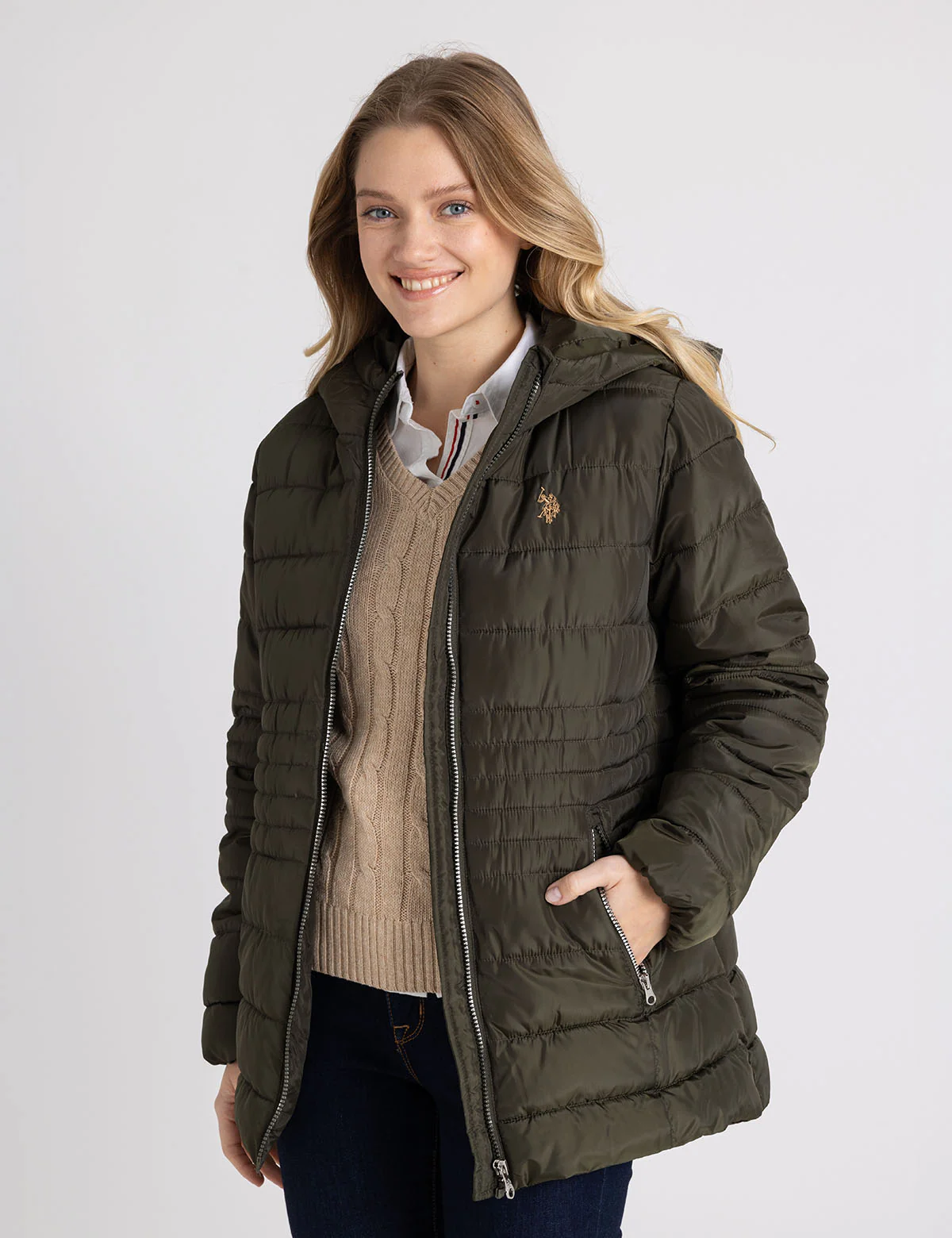 HOODED PUFFER COAT WITH SLASH POCKETS - Image 4