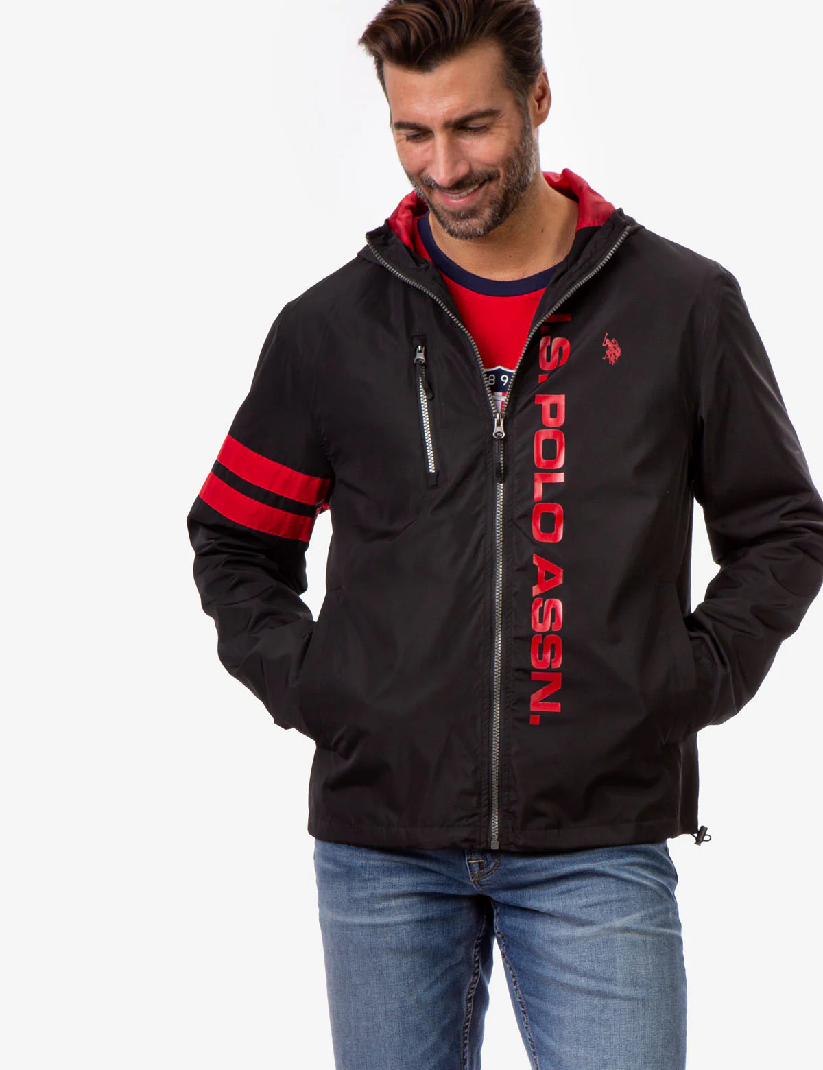 HOODED STRIPE WINDBREAKER - Image 29