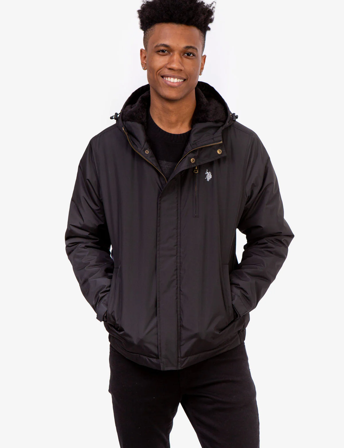 HOODED WINDBREAKER WITH SHERPA - Image 2