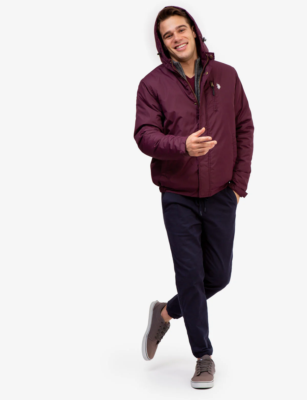 HOODED WINDBREAKER WITH SHERPA - Image 4