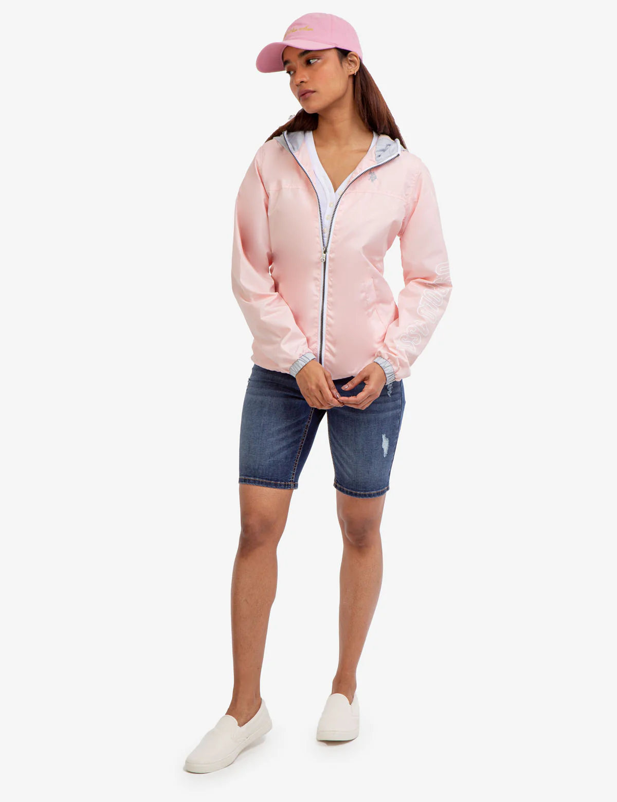 HOODED ZIP FRONT CHEVRON WINDBREAKER - Image 10