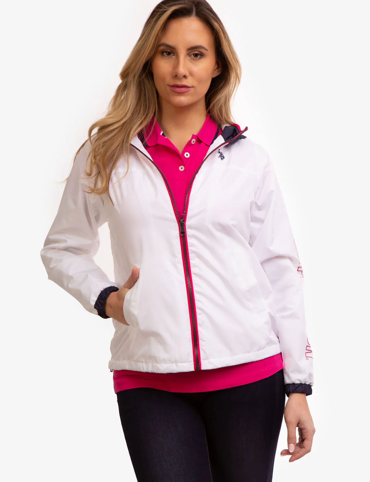 HOODED ZIP FRONT CHEVRON WINDBREAKER - Image 3