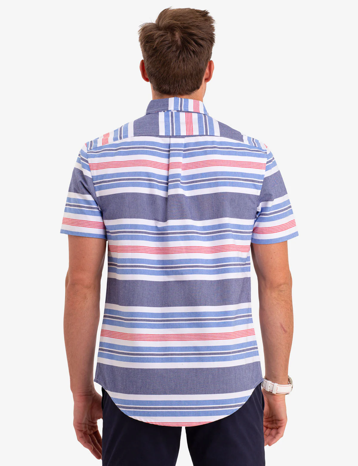 HORIZONTAL STRIPE OXFORD SHORT SLEEVE SHIRT - Image 4