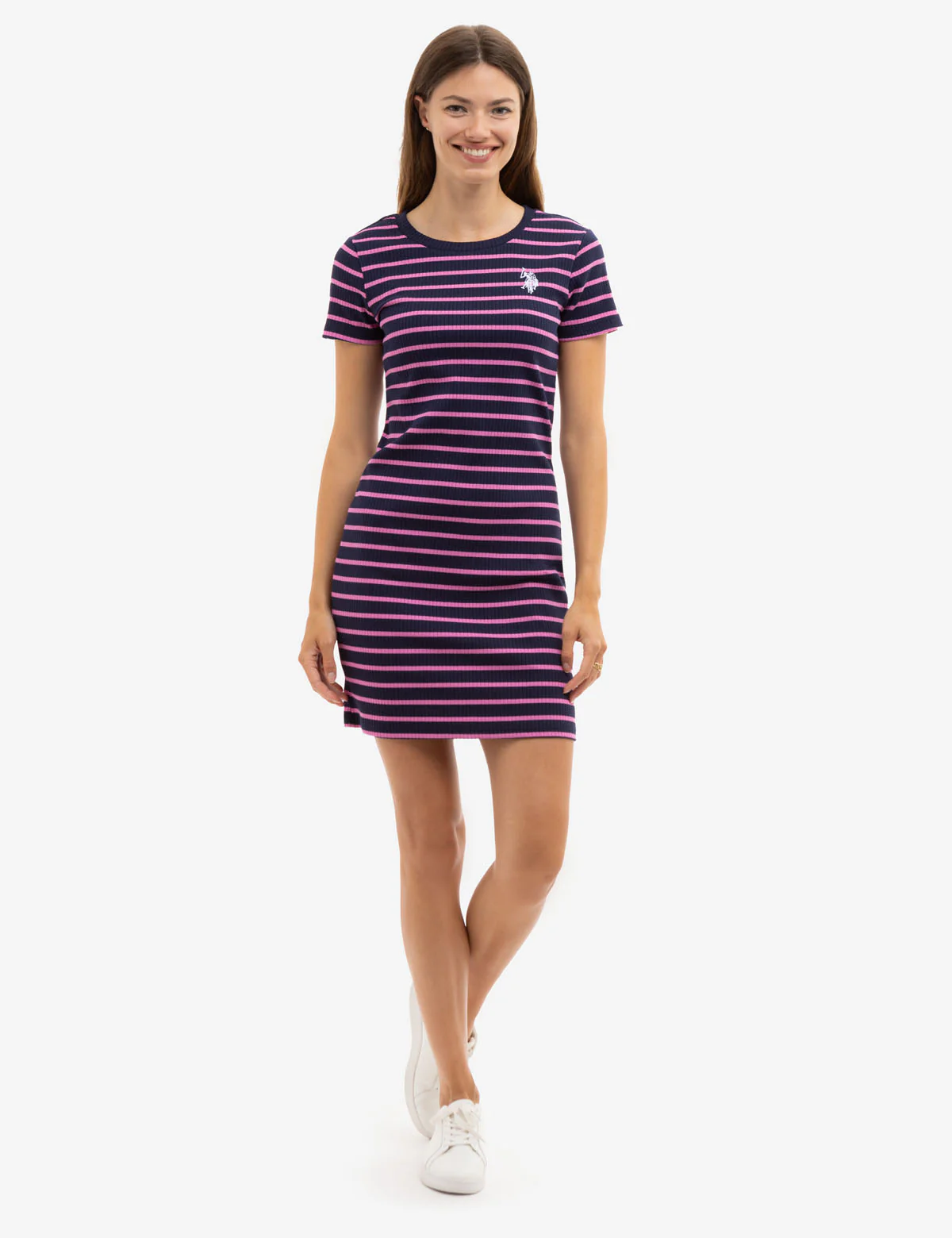HORIZONTAL STRIPE SHORT SLEEVE DRESS - Image 5