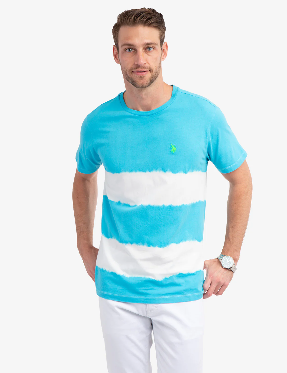 HORIZONTAL TIE DYE JERSEY T-SHIRT