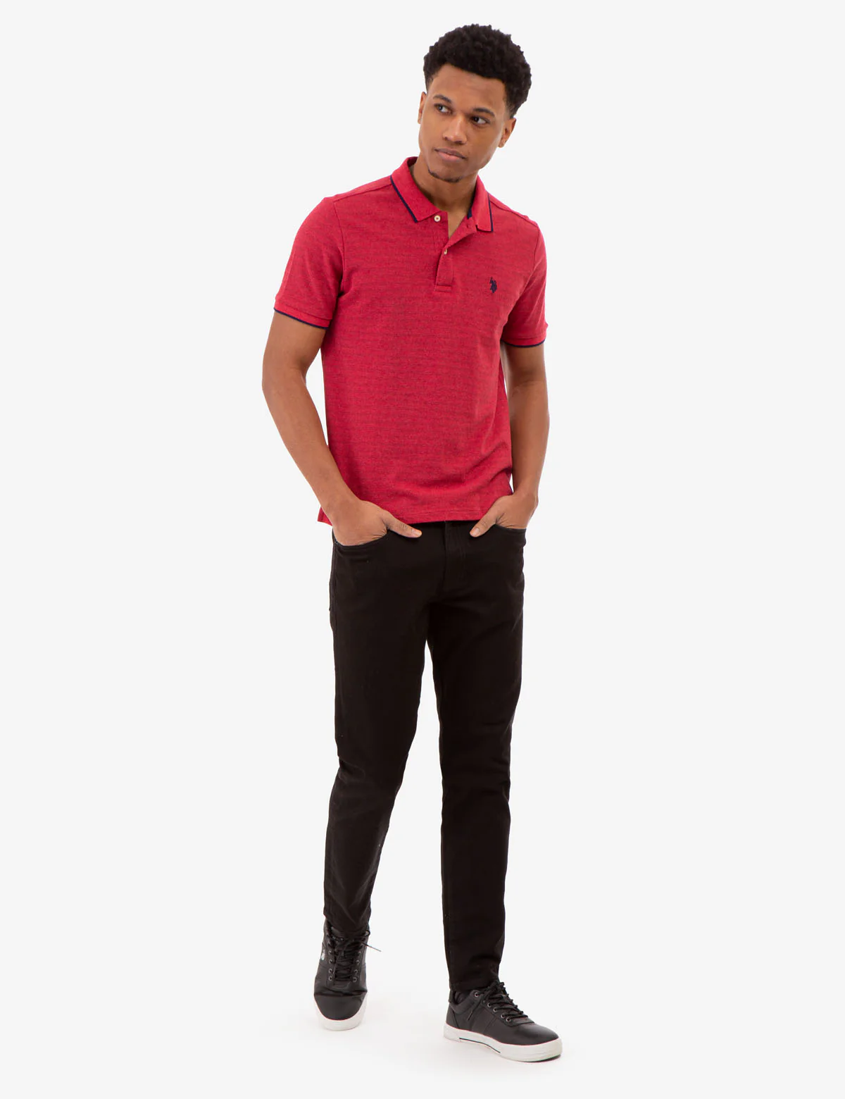 JACQUARD MARLED STRIPE POLO SHIRT - Image 2