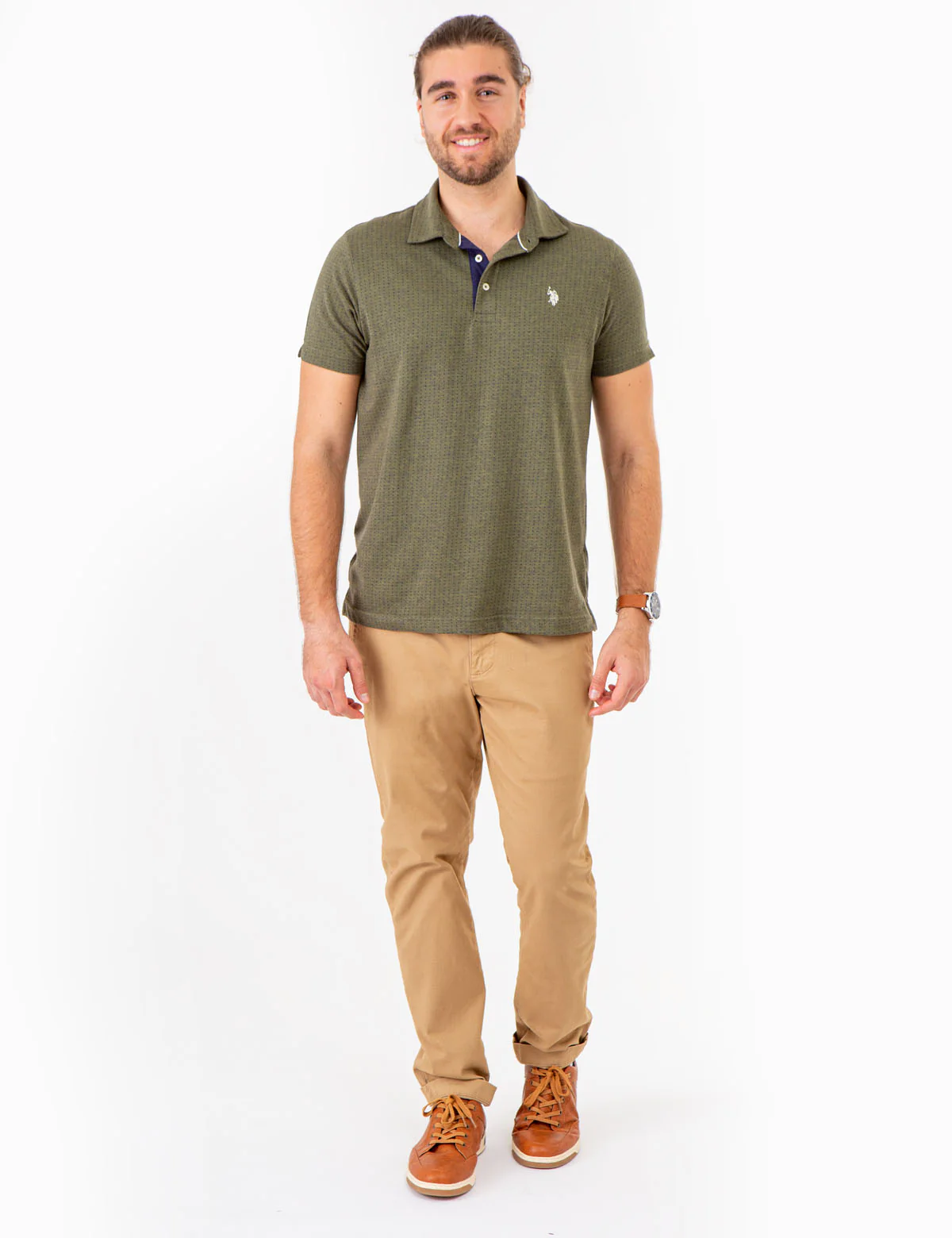 JACQUARD PATTERN JERSEY POLO SHIRT - Image 3