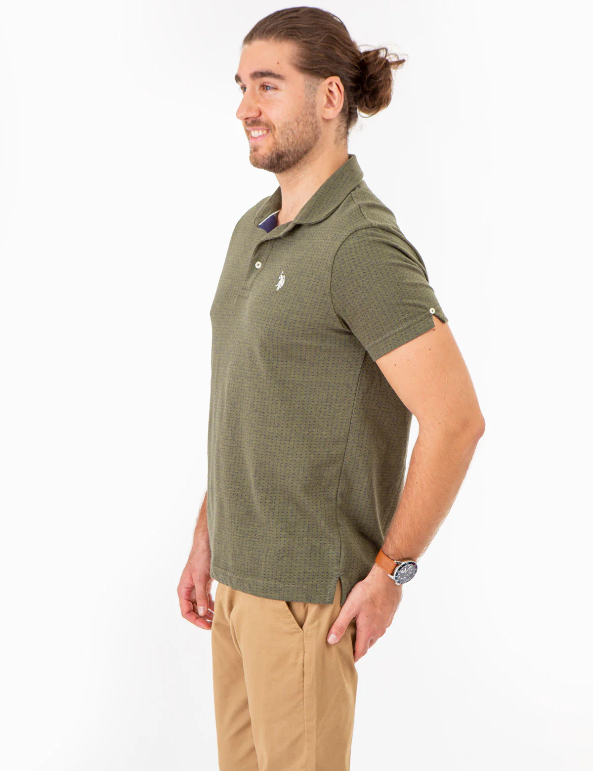 JACQUARD PATTERN JERSEY POLO SHIRT - Image 4