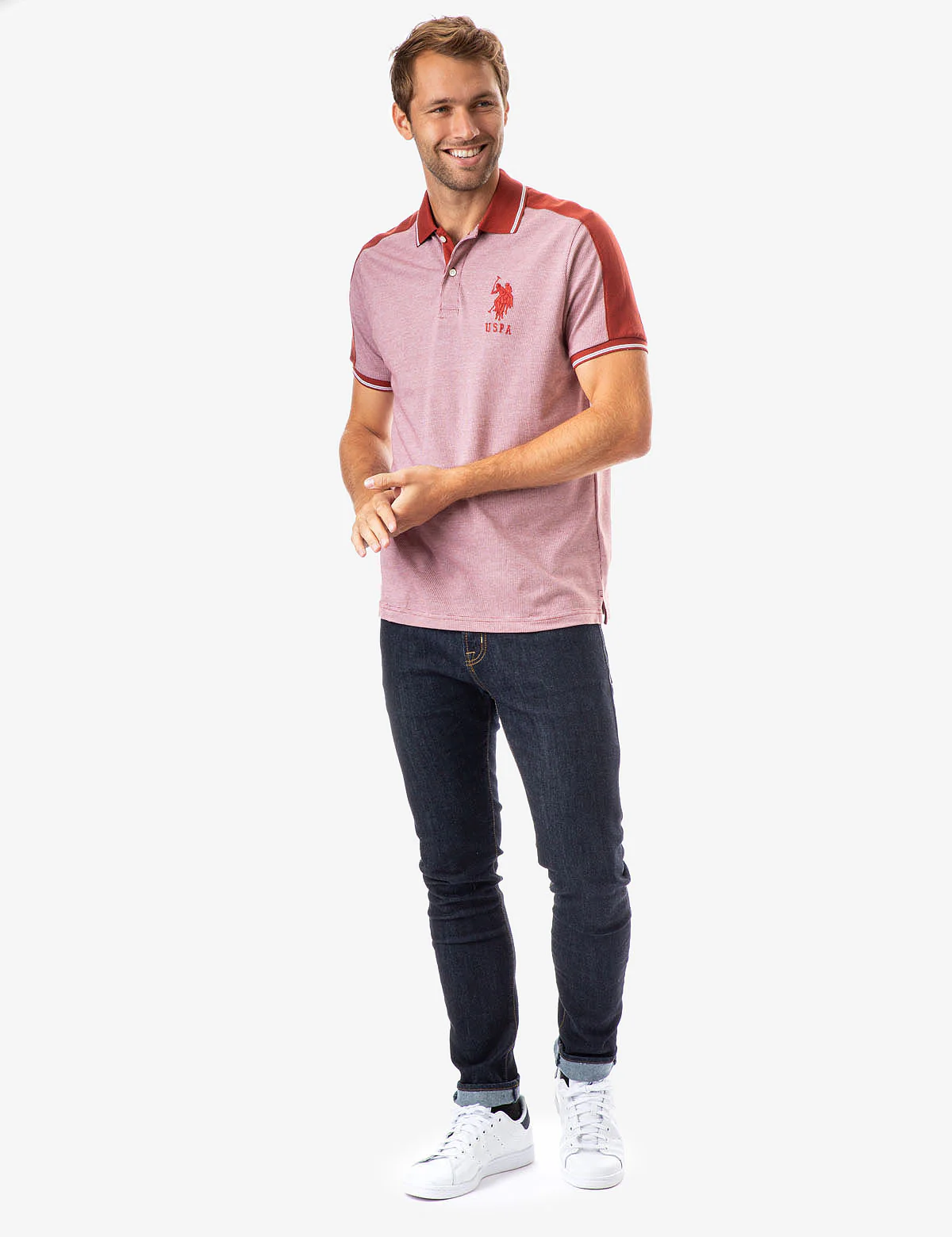JACQUARD SHOULDER STRIPE POLO SHIRT - Image 11