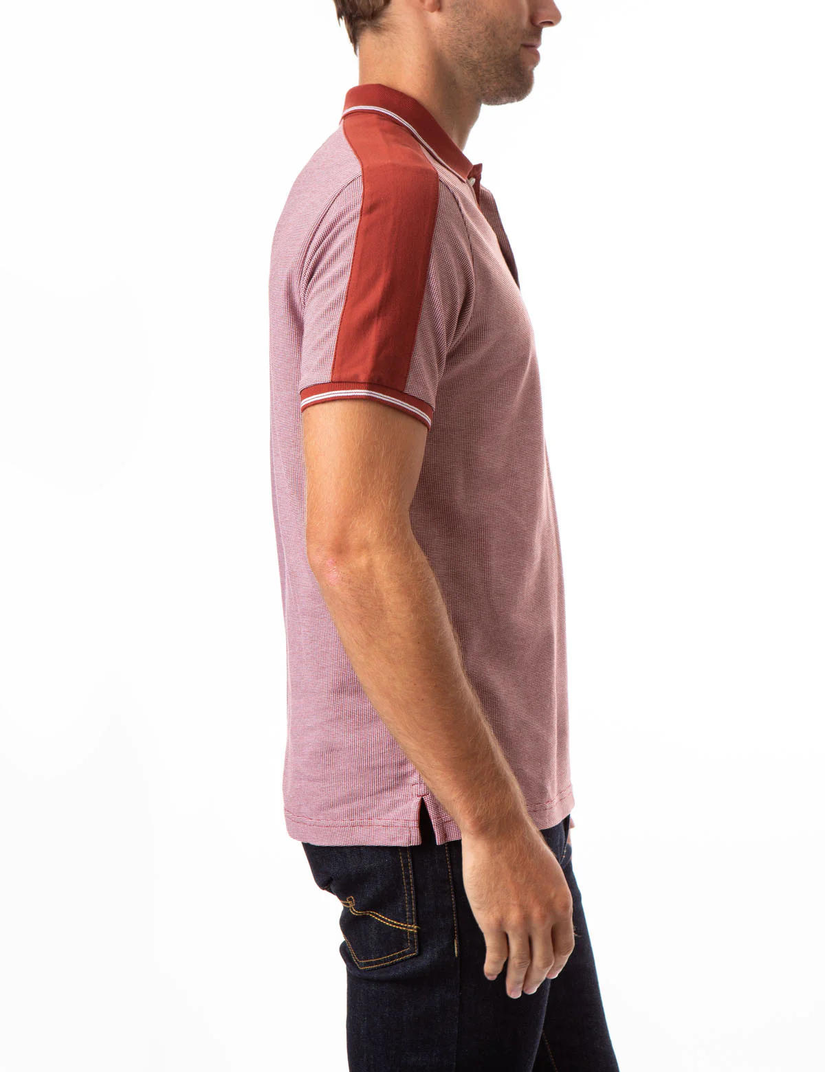 JACQUARD SHOULDER STRIPE POLO SHIRT - Image 12