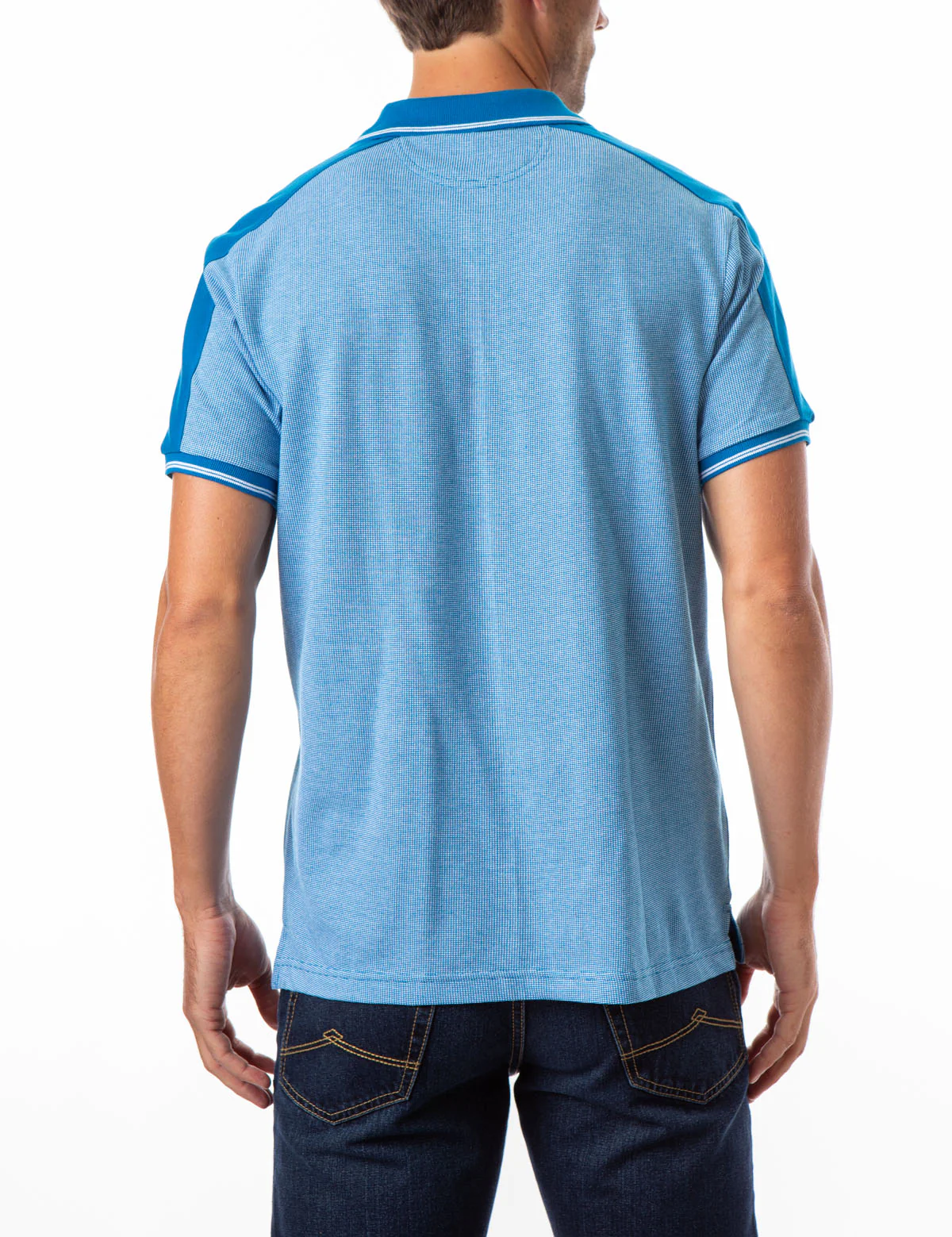 JACQUARD SHOULDER STRIPE POLO SHIRT - Image 4