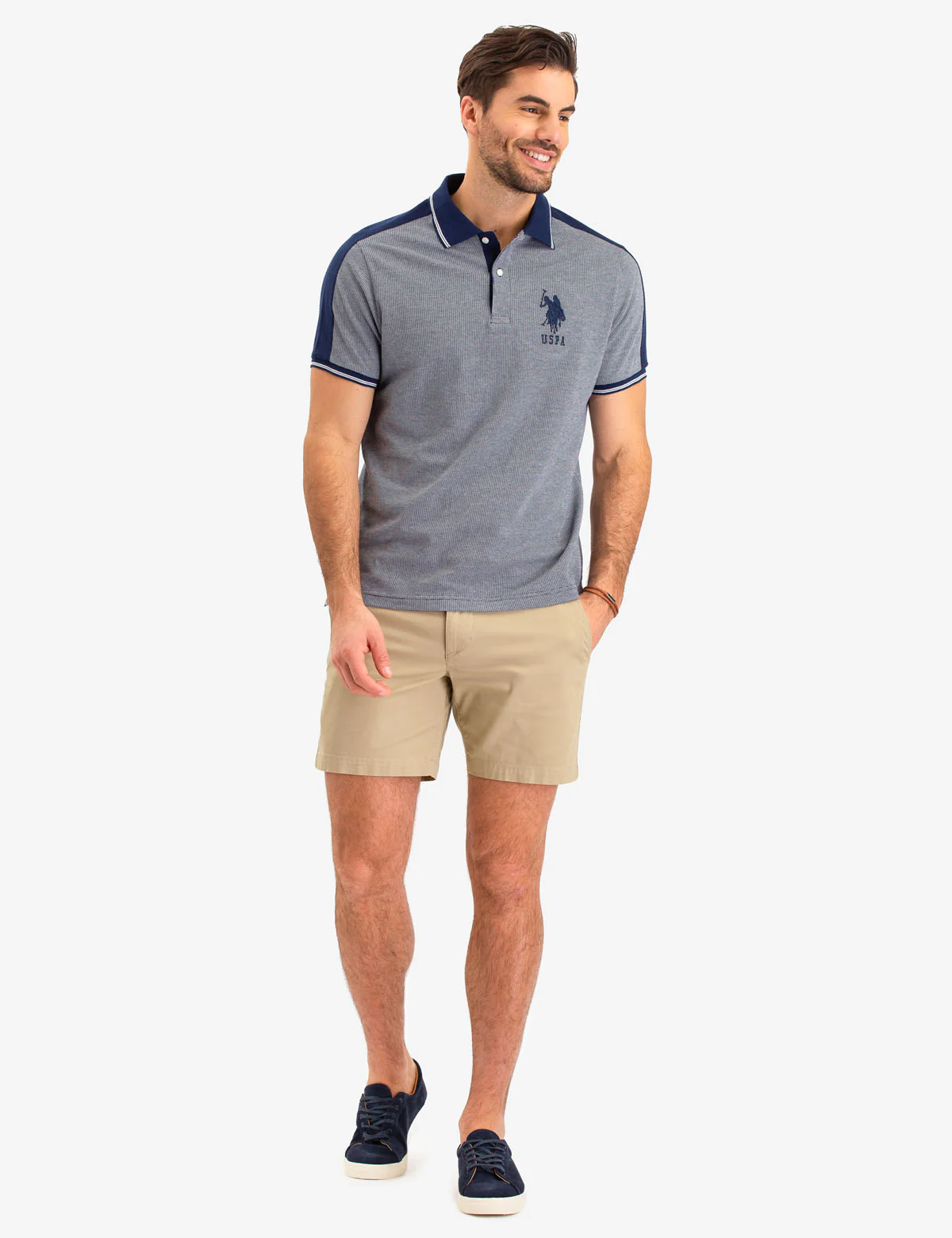 JACQUARD SHOULDER STRIPE POLO SHIRT - Image 6