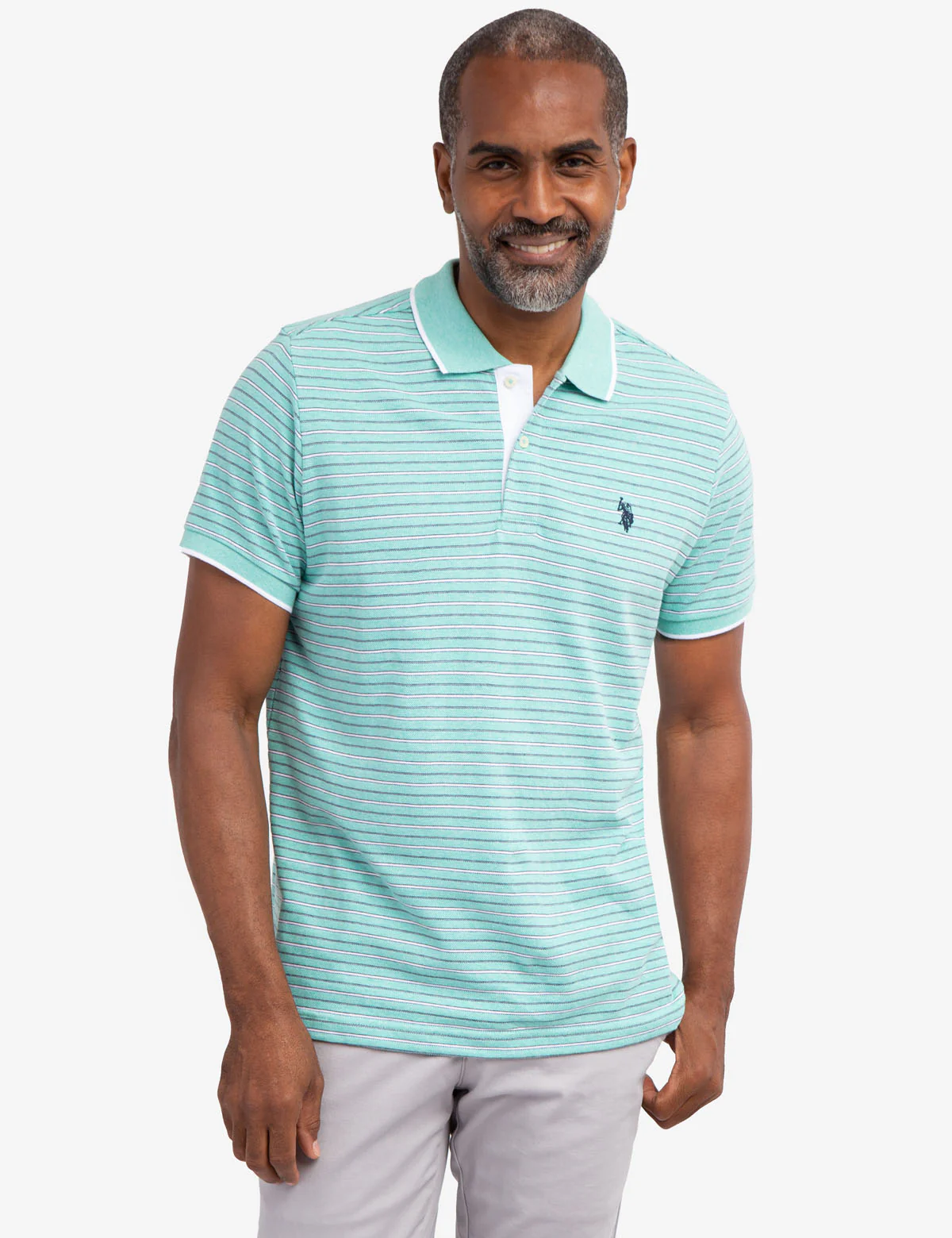 JACQUARD STRIPE JERSEY POLO SHIRT - Image 14