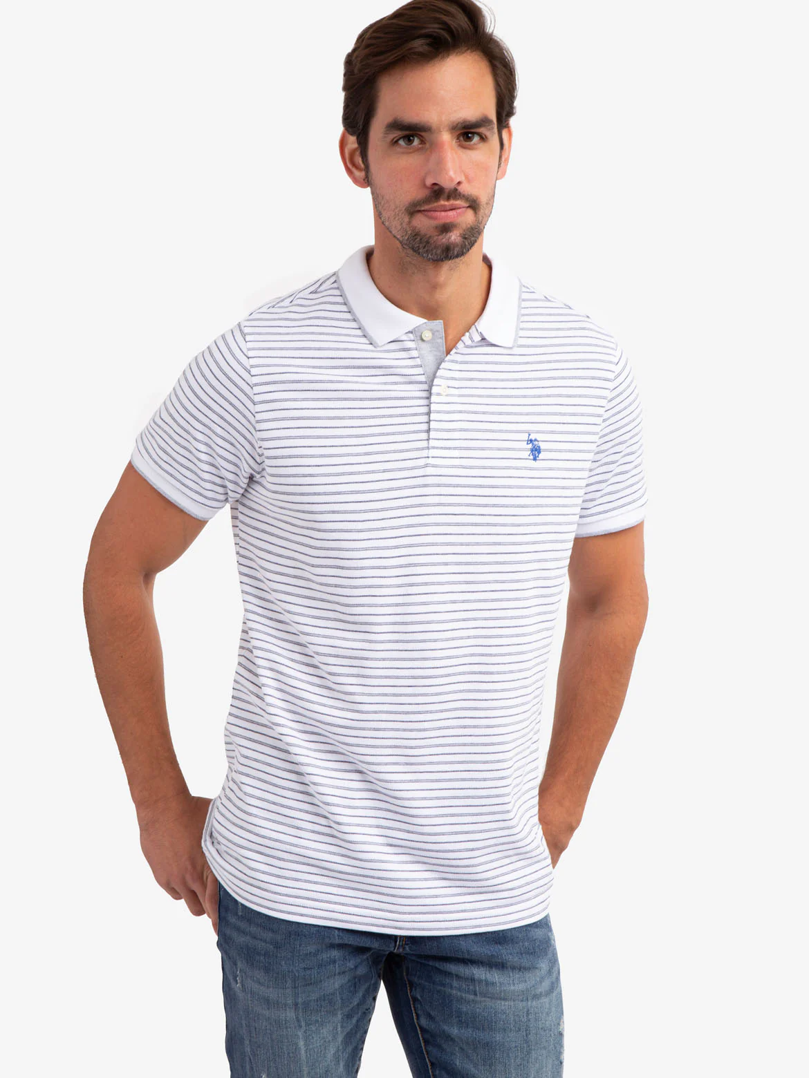 JACQUARD STRIPE JERSEY POLO SHIRT - Image 19