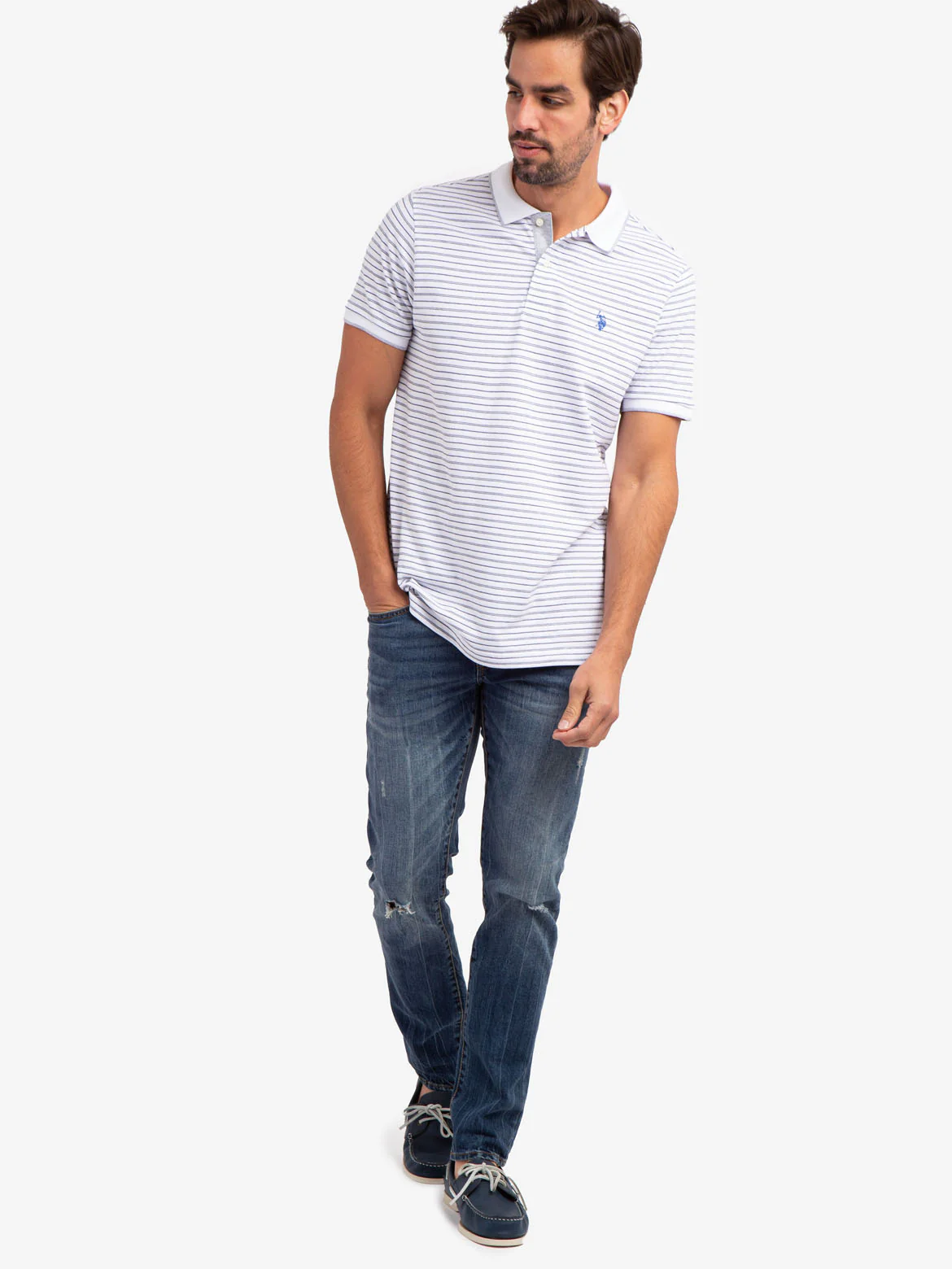 JACQUARD STRIPE JERSEY POLO SHIRT - Image 20