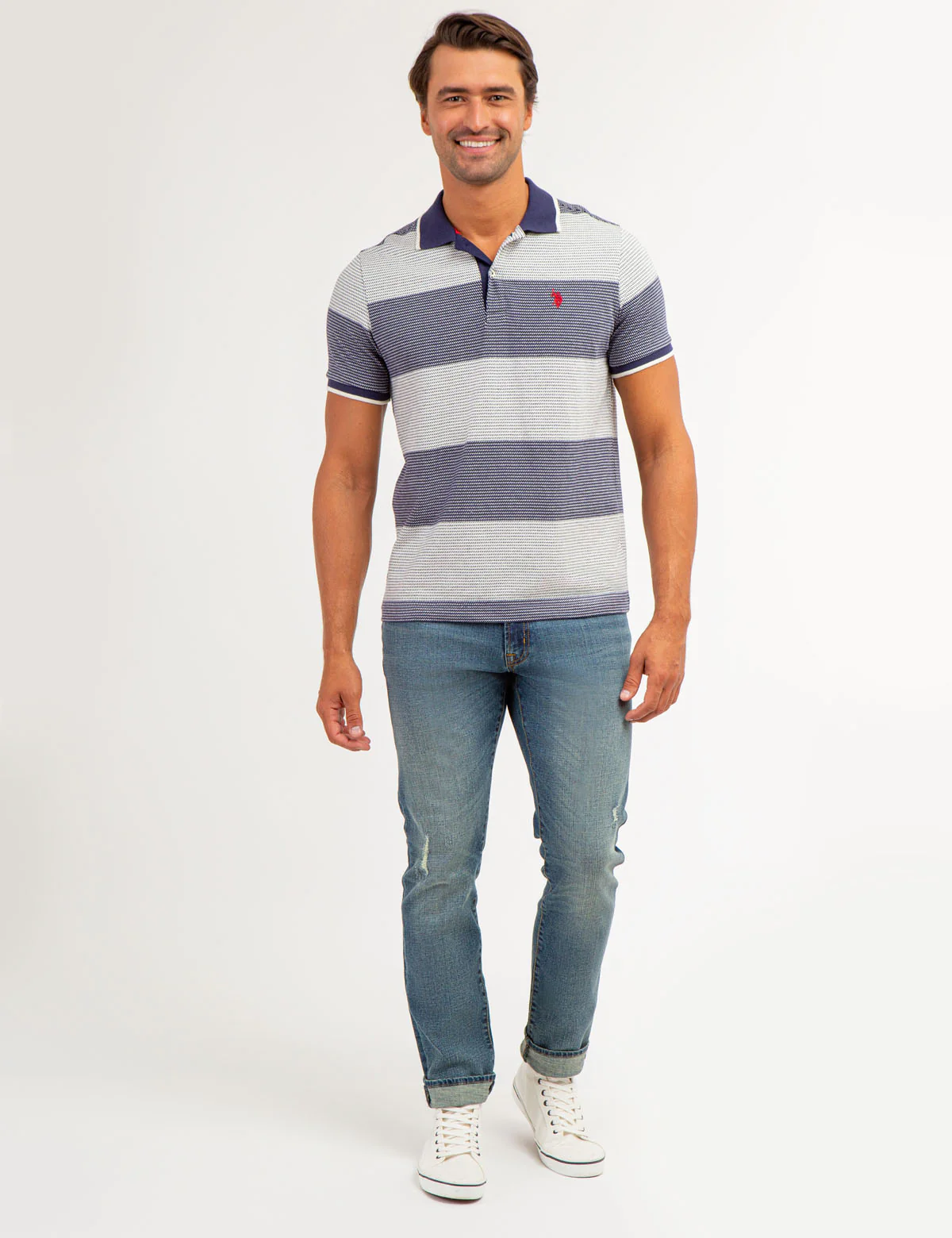 JACQUARD STRIPED JERSEY POLO SHIRT - Image 10