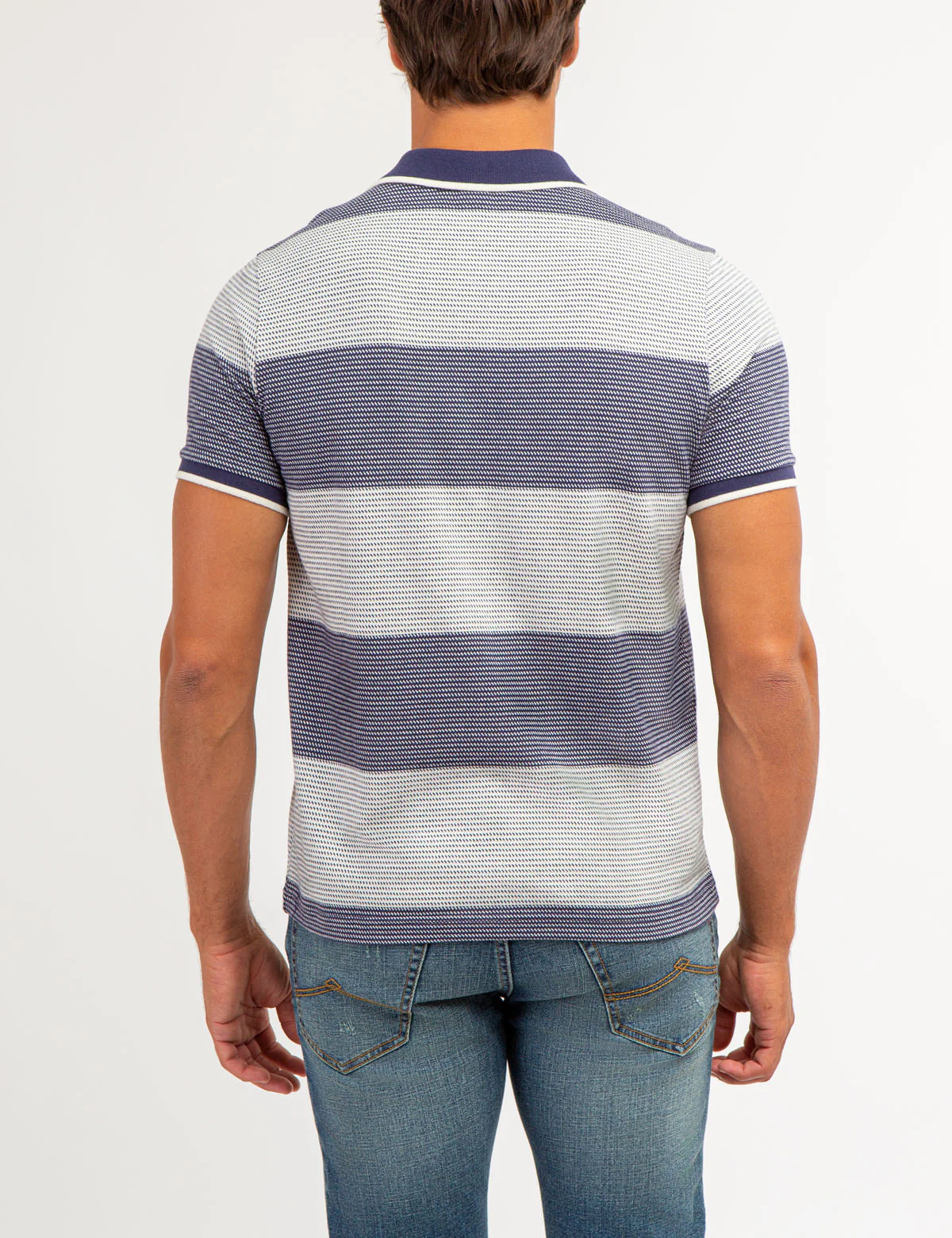 JACQUARD STRIPED JERSEY POLO SHIRT - Image 11