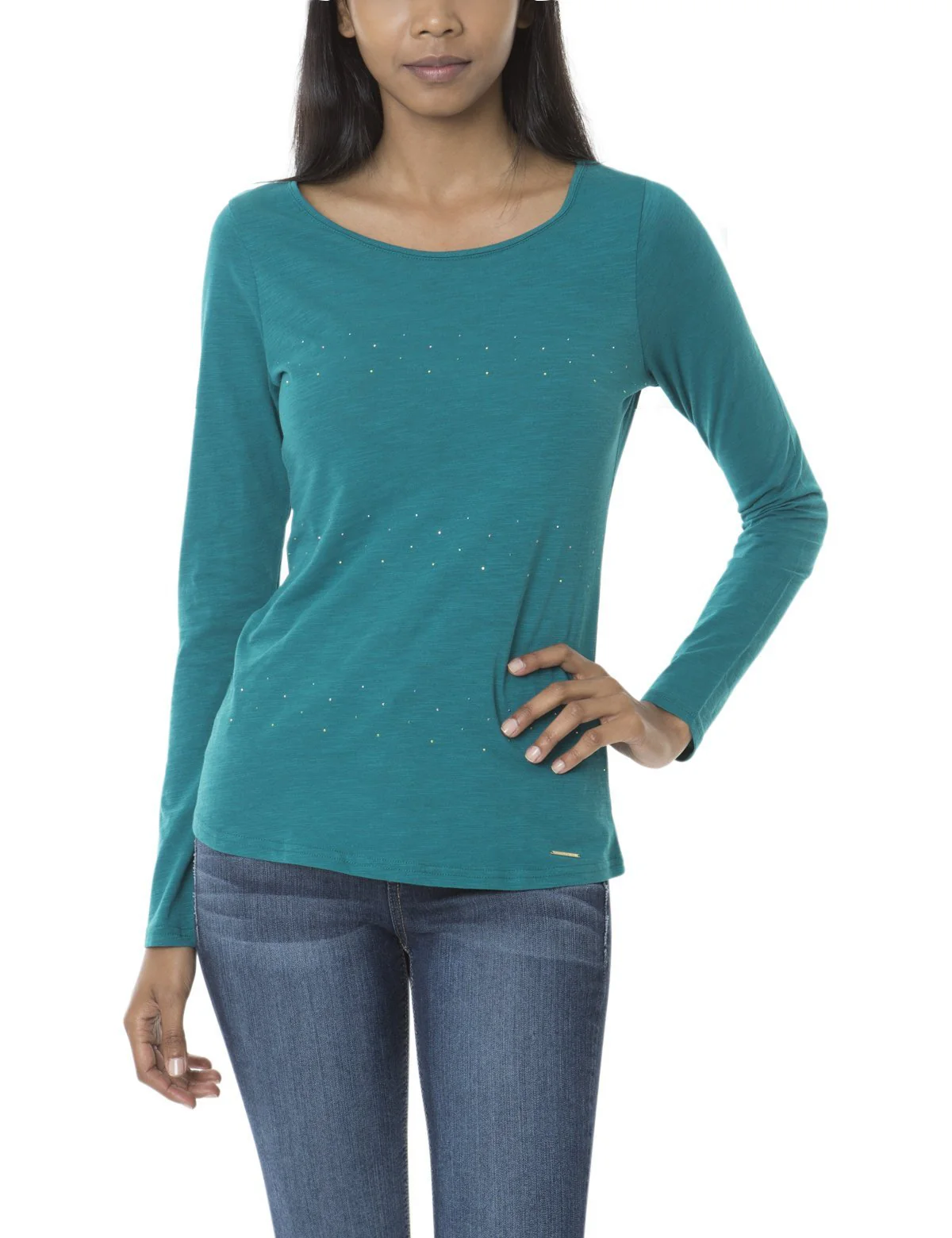Rhinestone Long Sleeve T-Shirt - Image 4