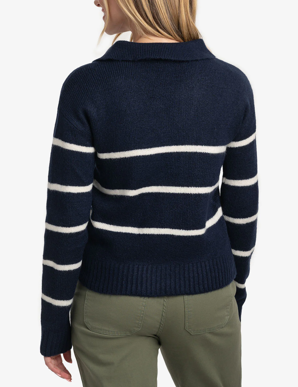 JOHNNY COLLAR THIN STRIPE SWEATER - Image 4
