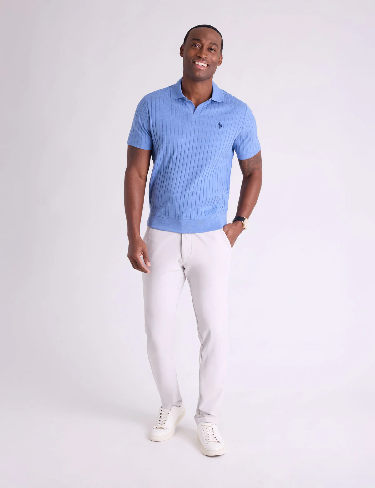 JOHNNY COLLAR WIDE RIB JERSEY POLO SHIRT - Image 10