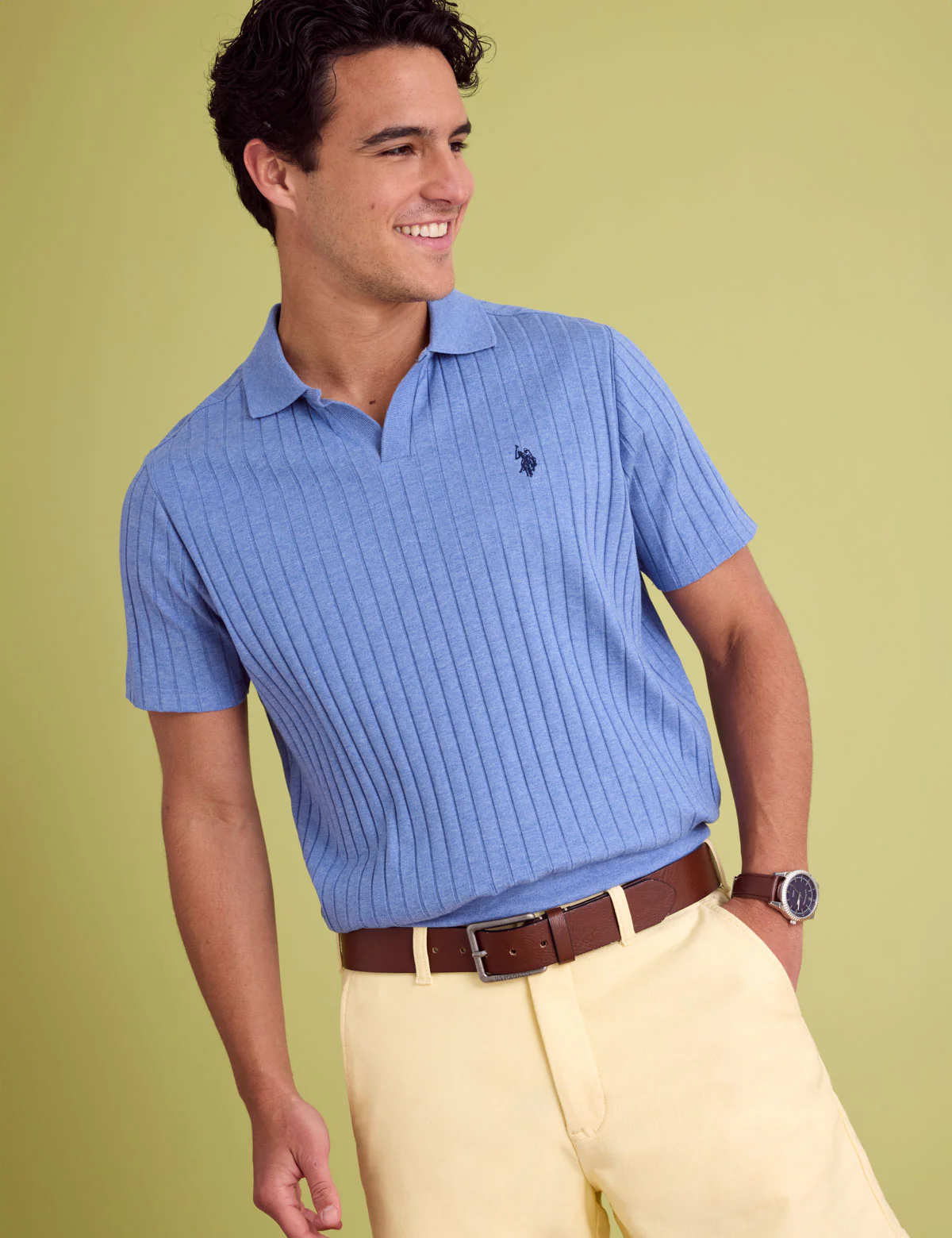 JOHNNY COLLAR WIDE RIB JERSEY POLO SHIRT - Image 7