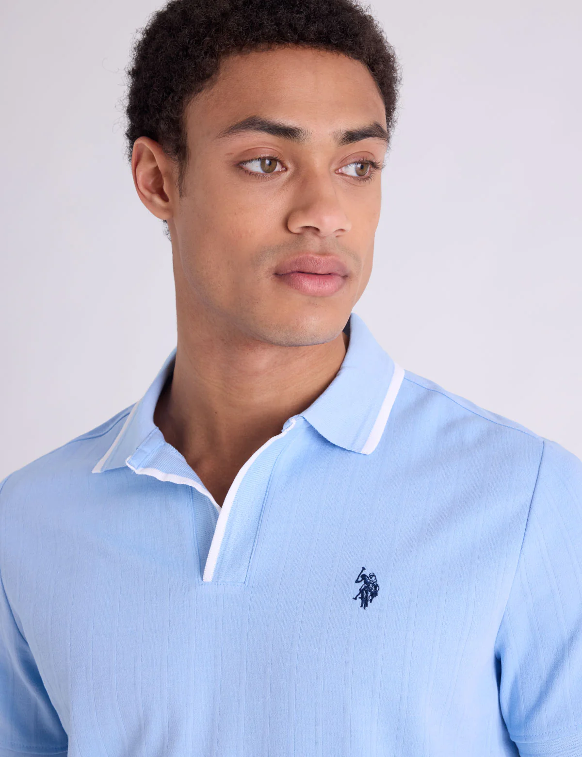 JOHNNY PLACKET WIDE RIB KNIT POLO SHIRT - Image 3