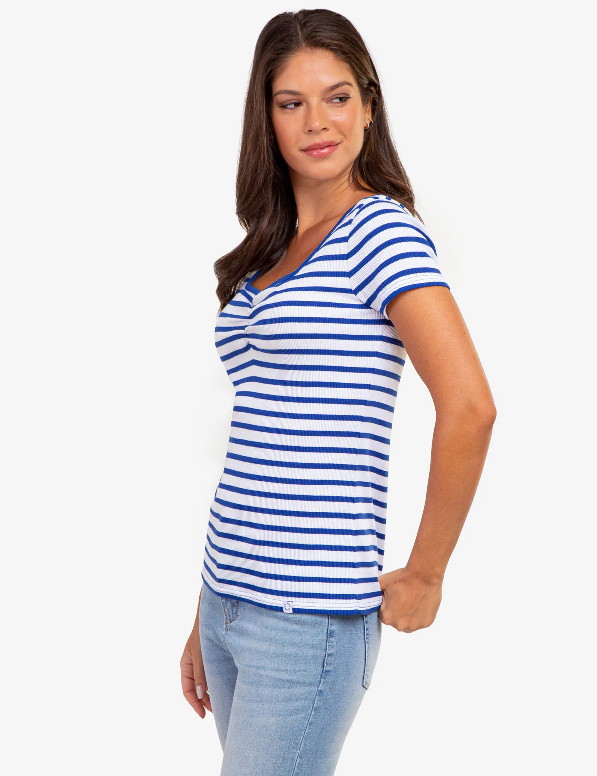 KNOTCHED RIB SHORT SLEEVE TOP - Image 3