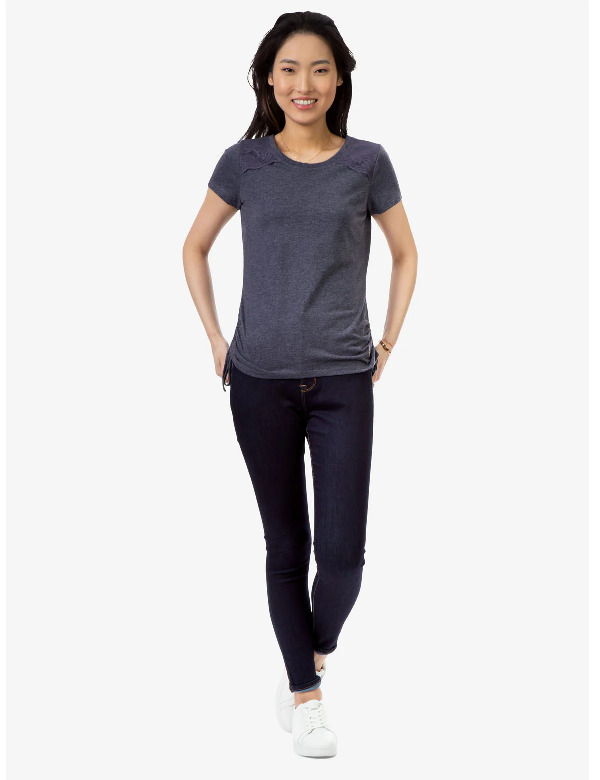LACE SHOULDER SIDE TIE TOP - Image 2
