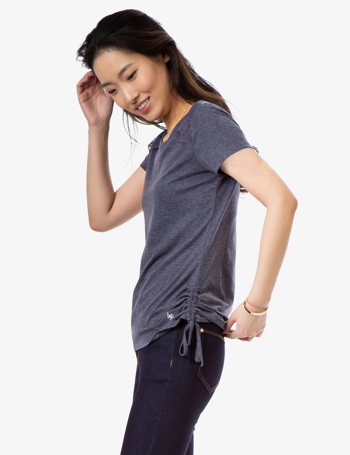 LACE SHOULDER SIDE TIE TOP - Image 3