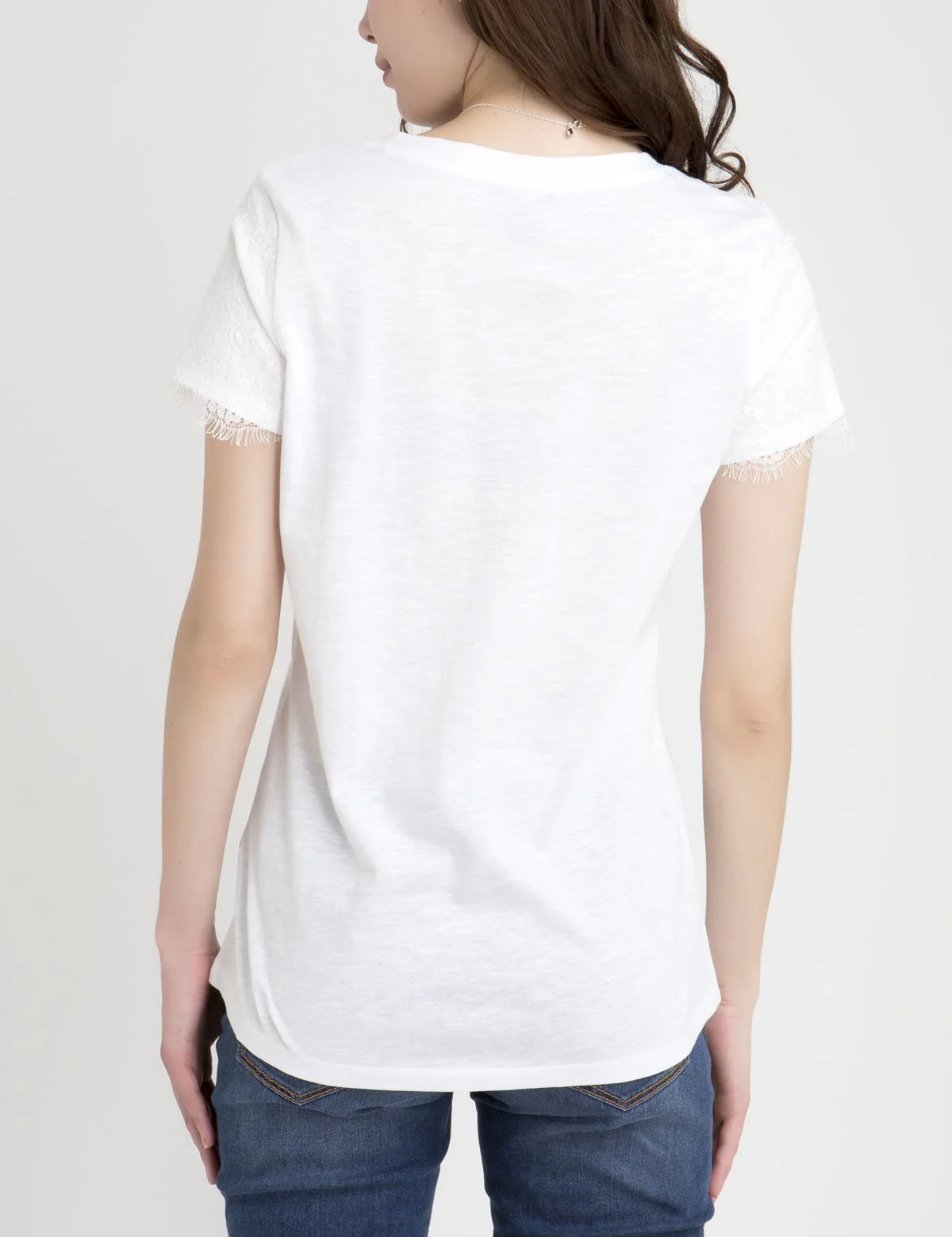 LACE SLEEVE V-NECK T-SHIRT - Image 5