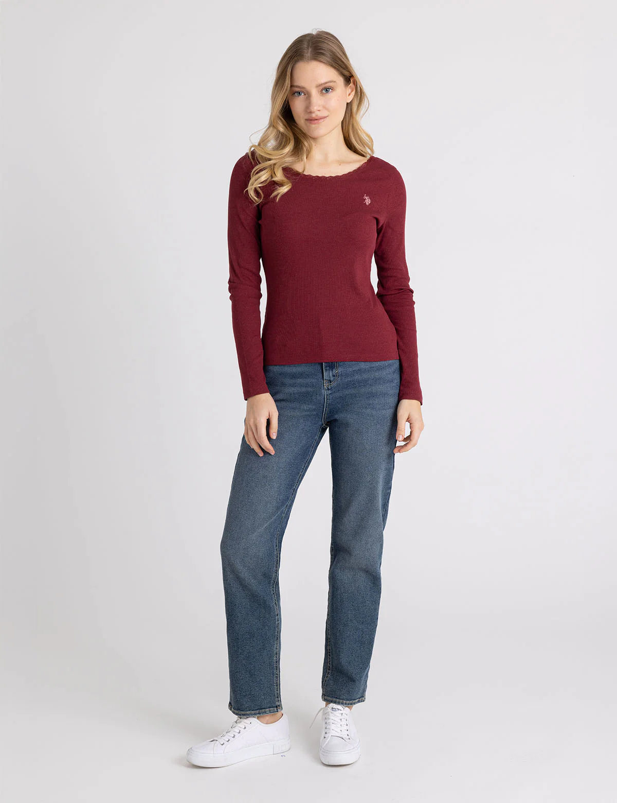 LACE TRIM SCOOP NECK RIB TOP - Image 13