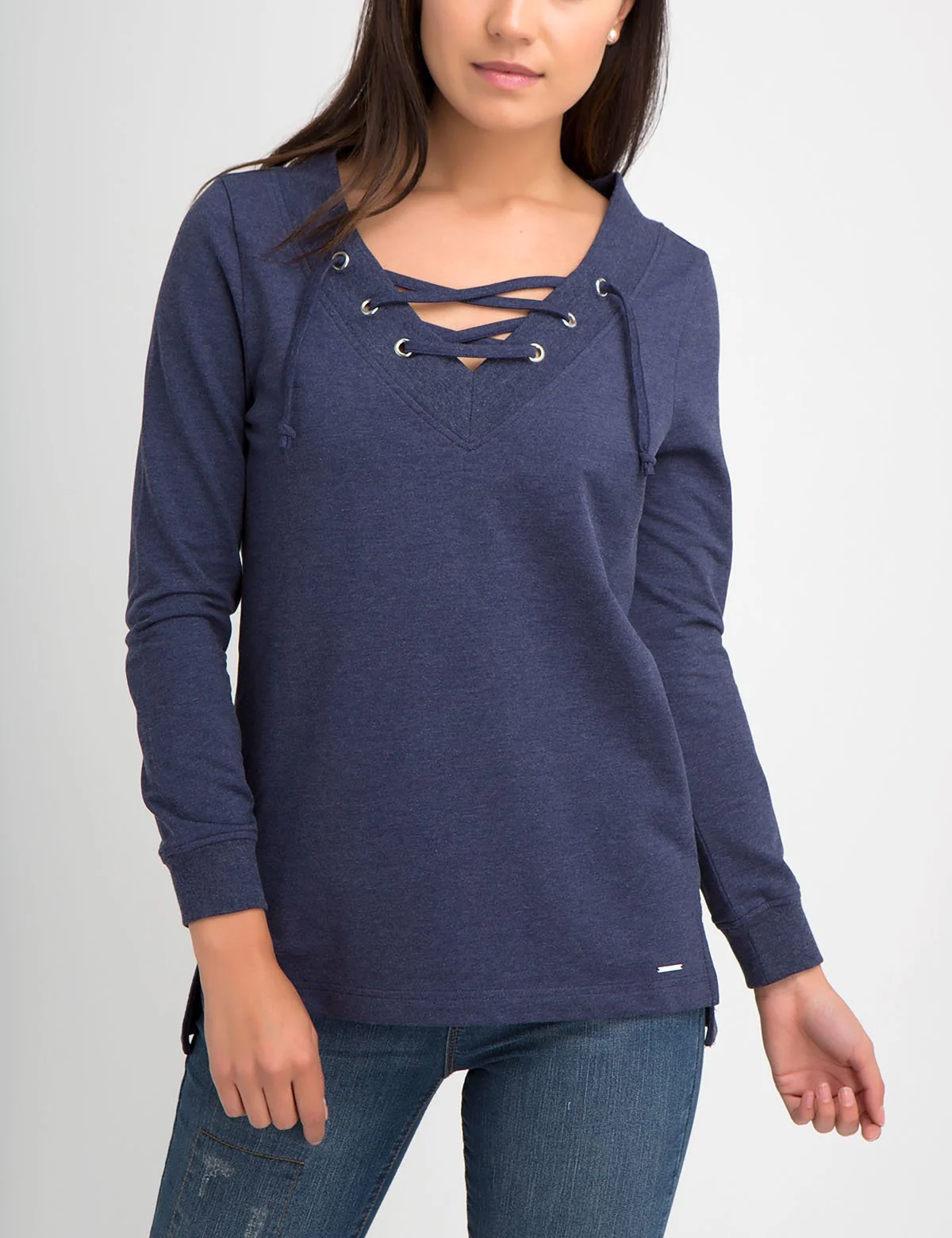 LACE UP SWEATSHIRT