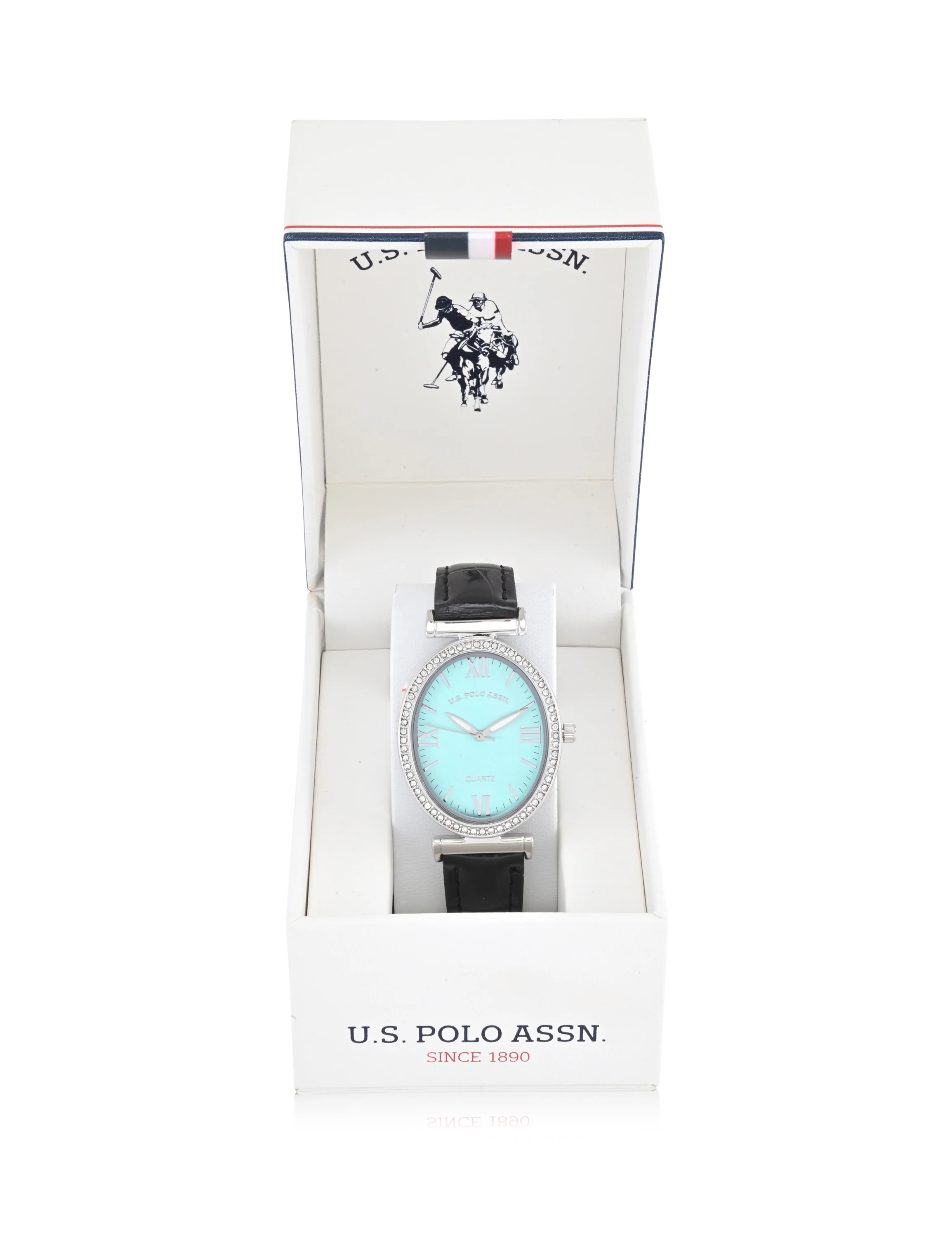 LADIES BLACK EMBOSSED STRAP WATCH - Image 2