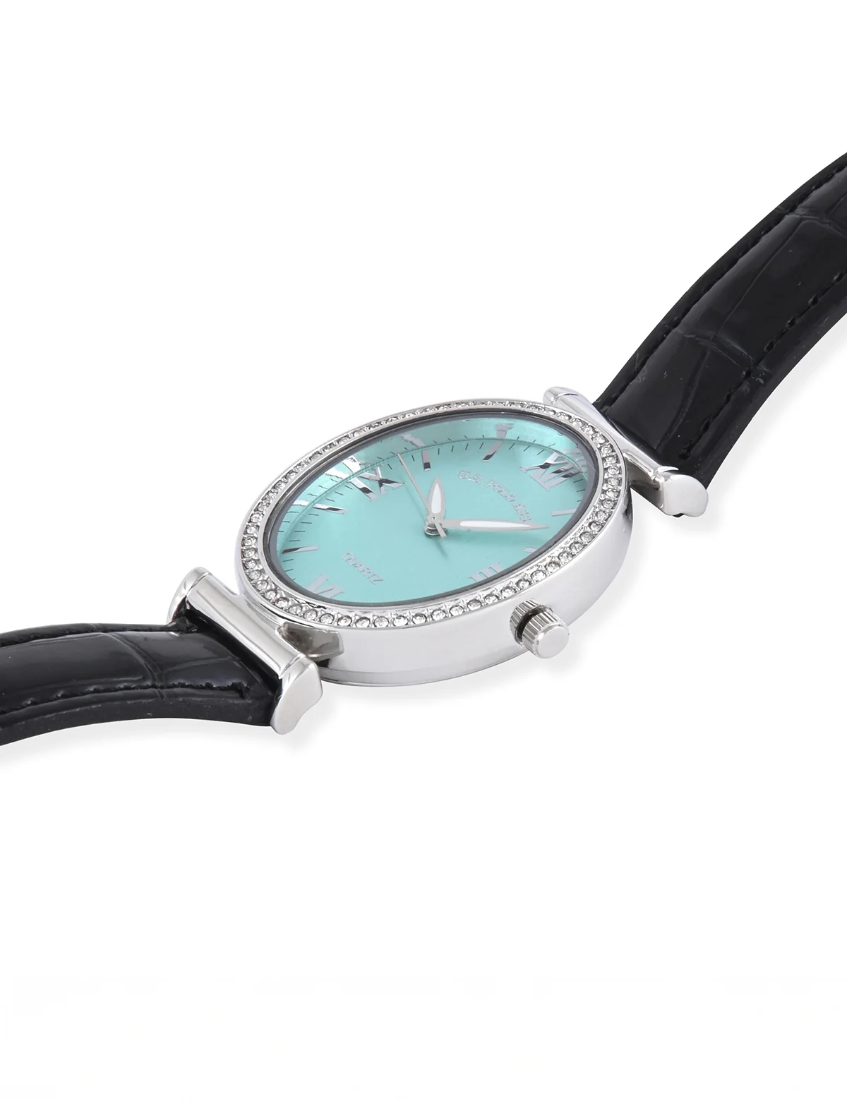 LADIES BLACK EMBOSSED STRAP WATCH - Image 3