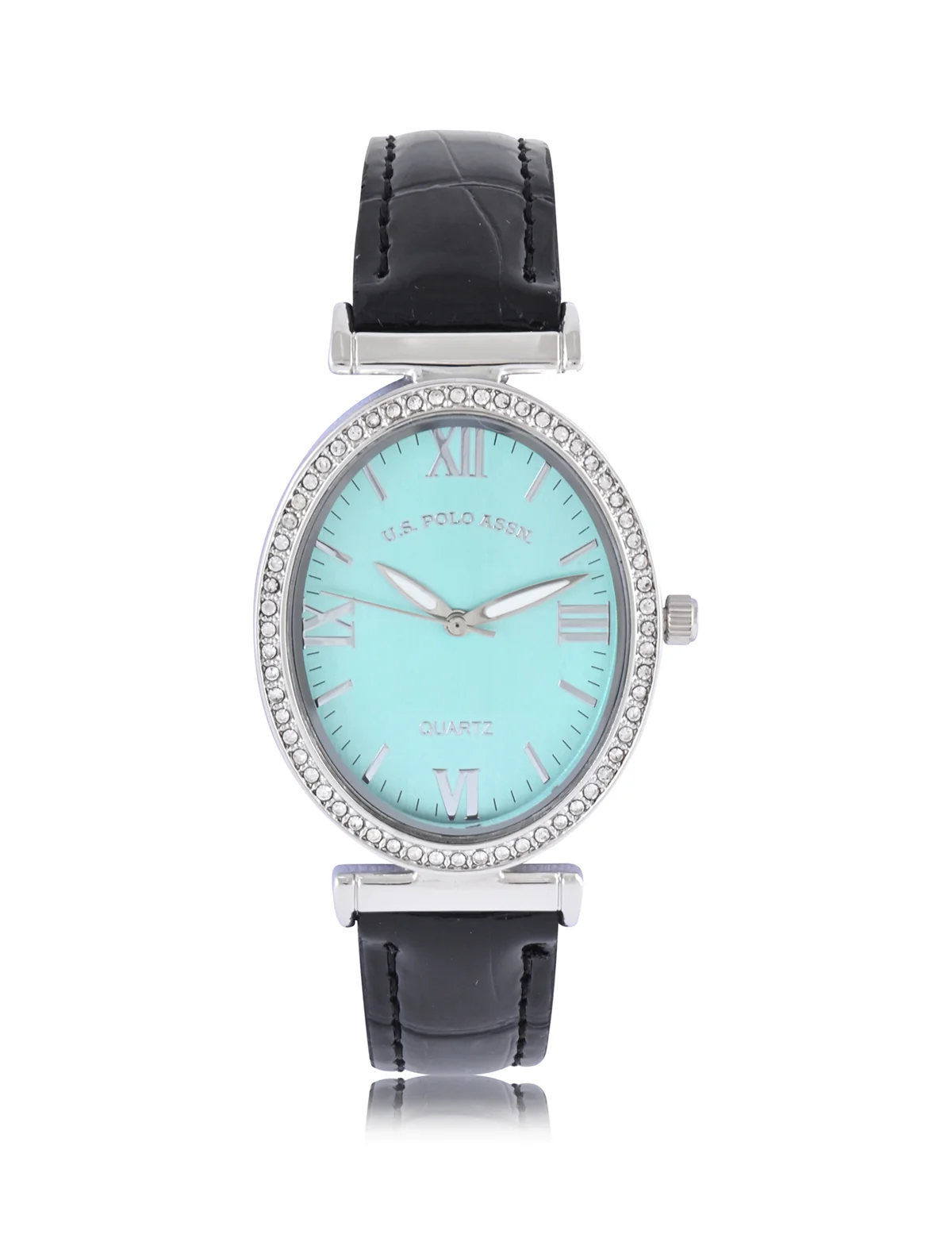 LADIES BLACK EMBOSSED STRAP WATCH - Image 6
