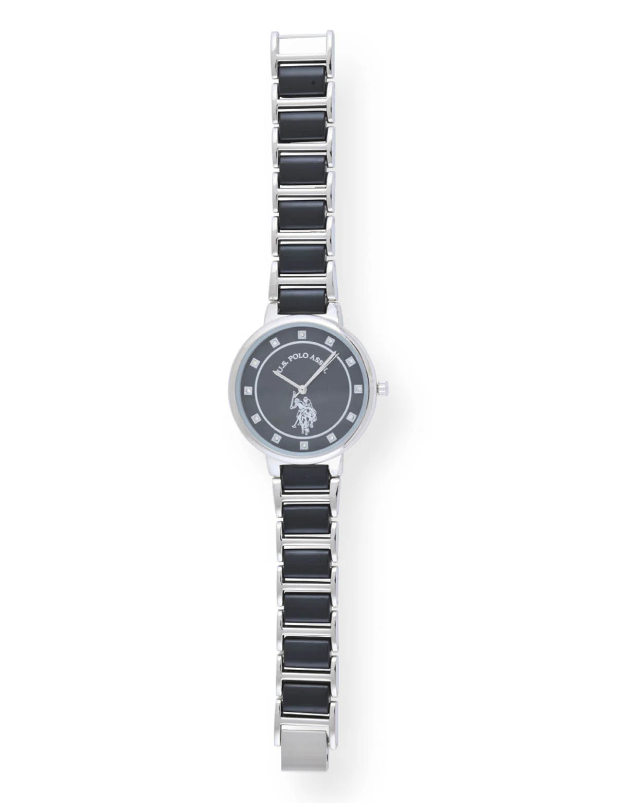 LADIES BLACK LINK WITH SILVER ACCENT WATCH - Image 4