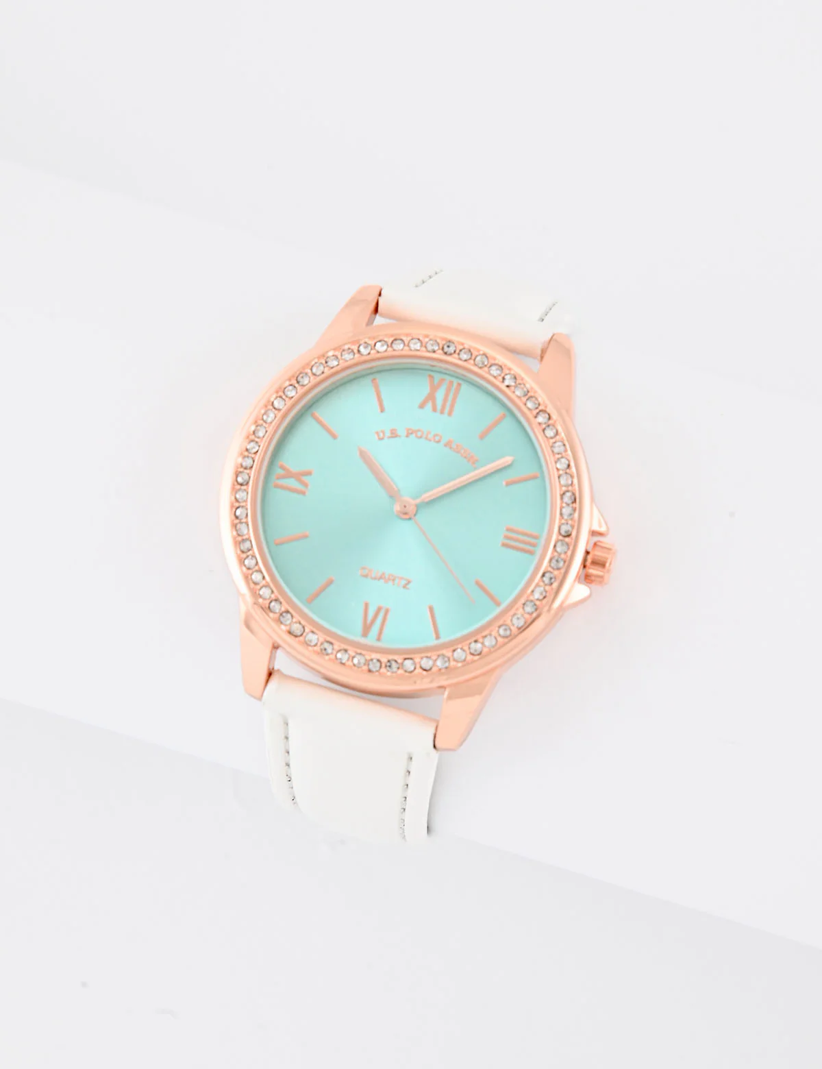 LADIES BLUE FACE WATCH WITH GOLD ACCENT
