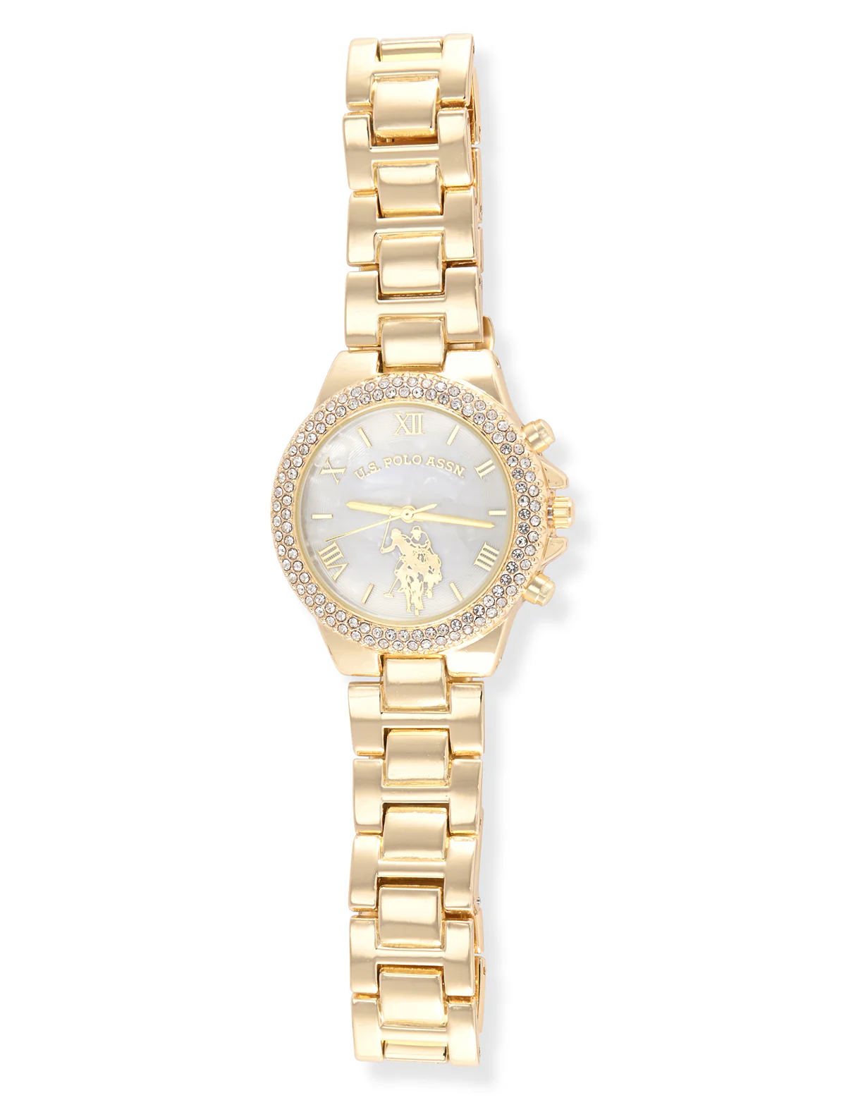 LADIES GOLD EMBELLISHED LINK WATCH - Image 4