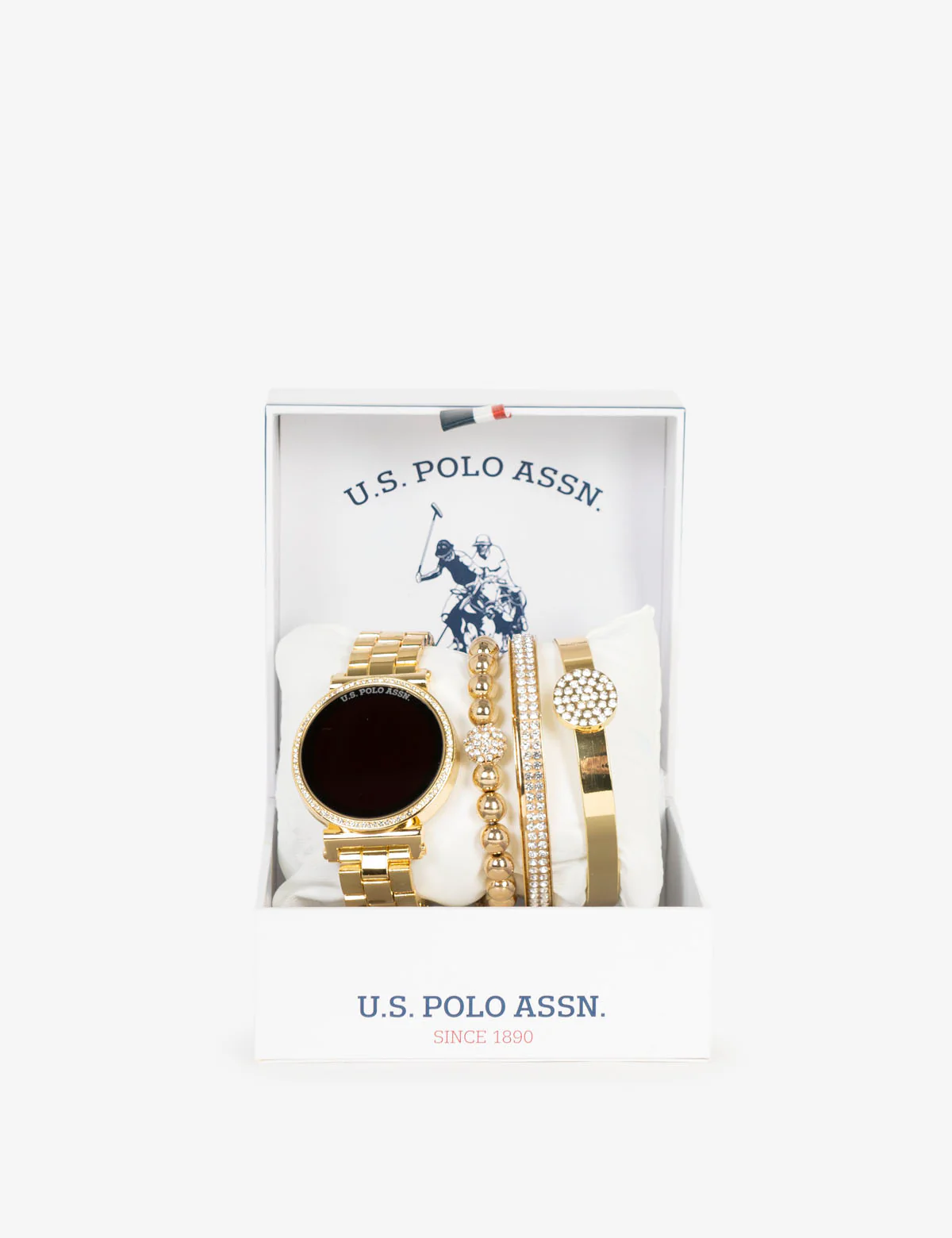 LADIES GOLD LINK WATCH AND BRACELETS SET - Image 2