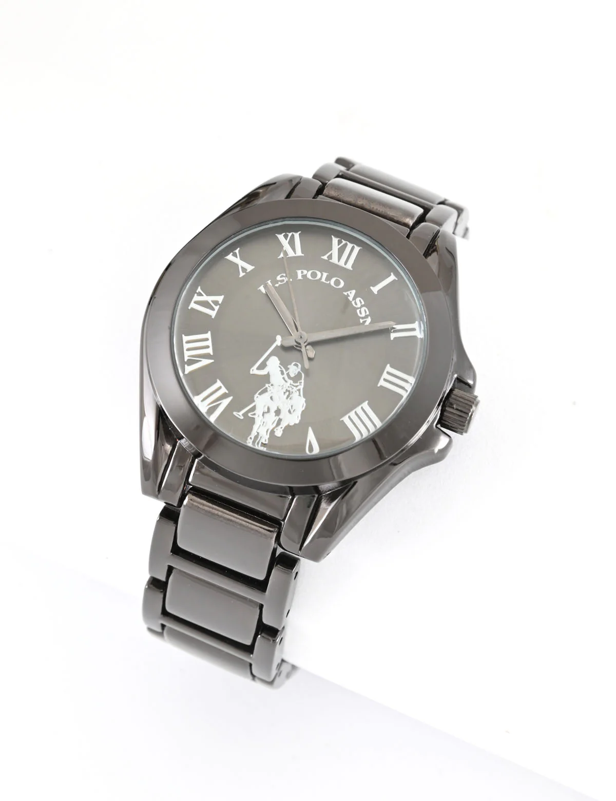 LADIES GUNMETAL BRACELET WATCH