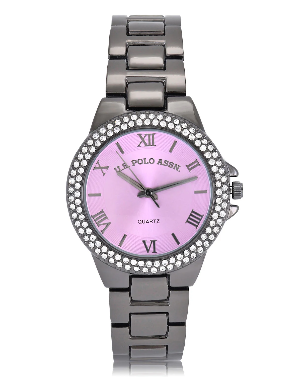 LADIES GUNMETAL EMBELLISHED WATCH - Image 4