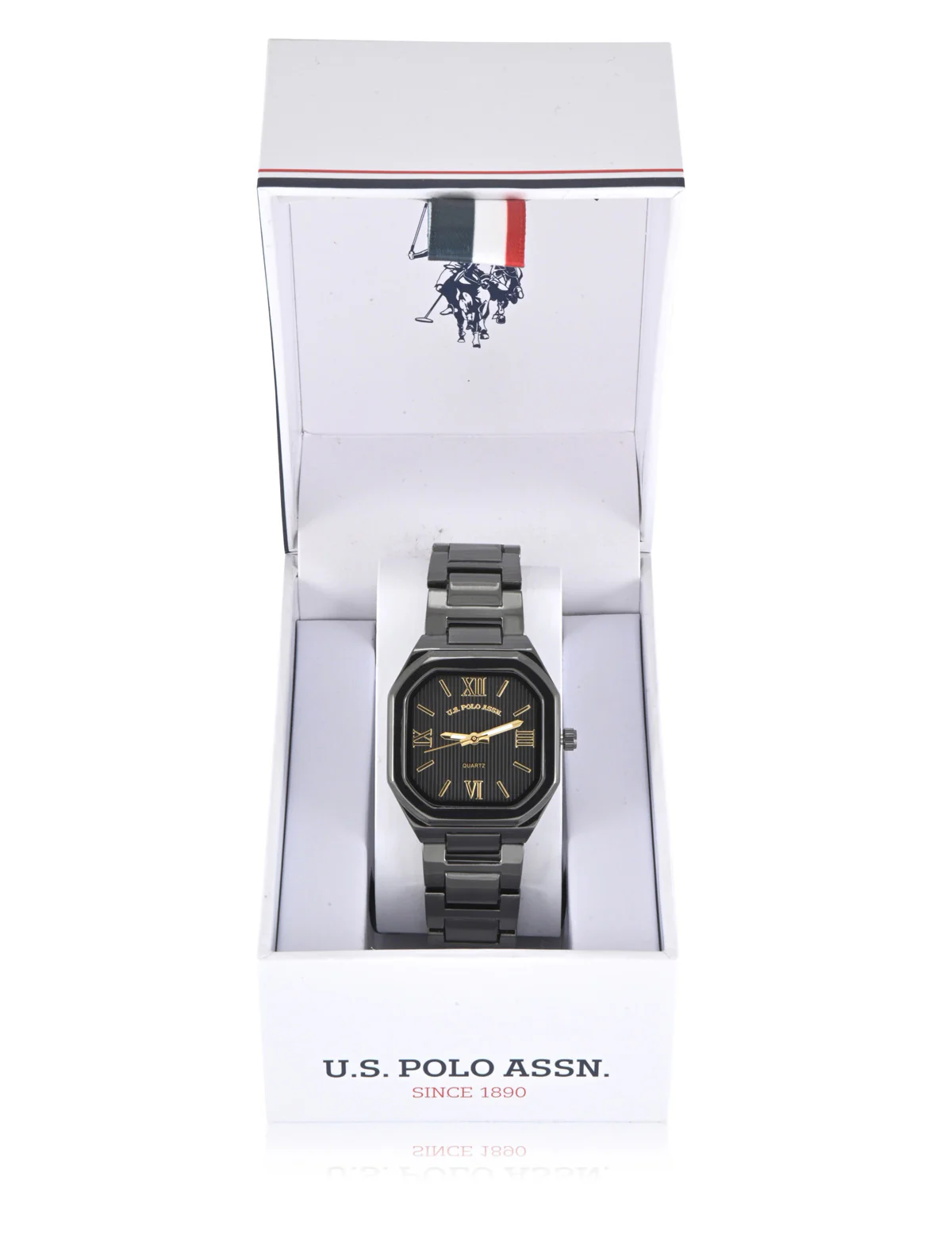 LADIES GUNMETAL LINK ANALOG WATCH - Image 2